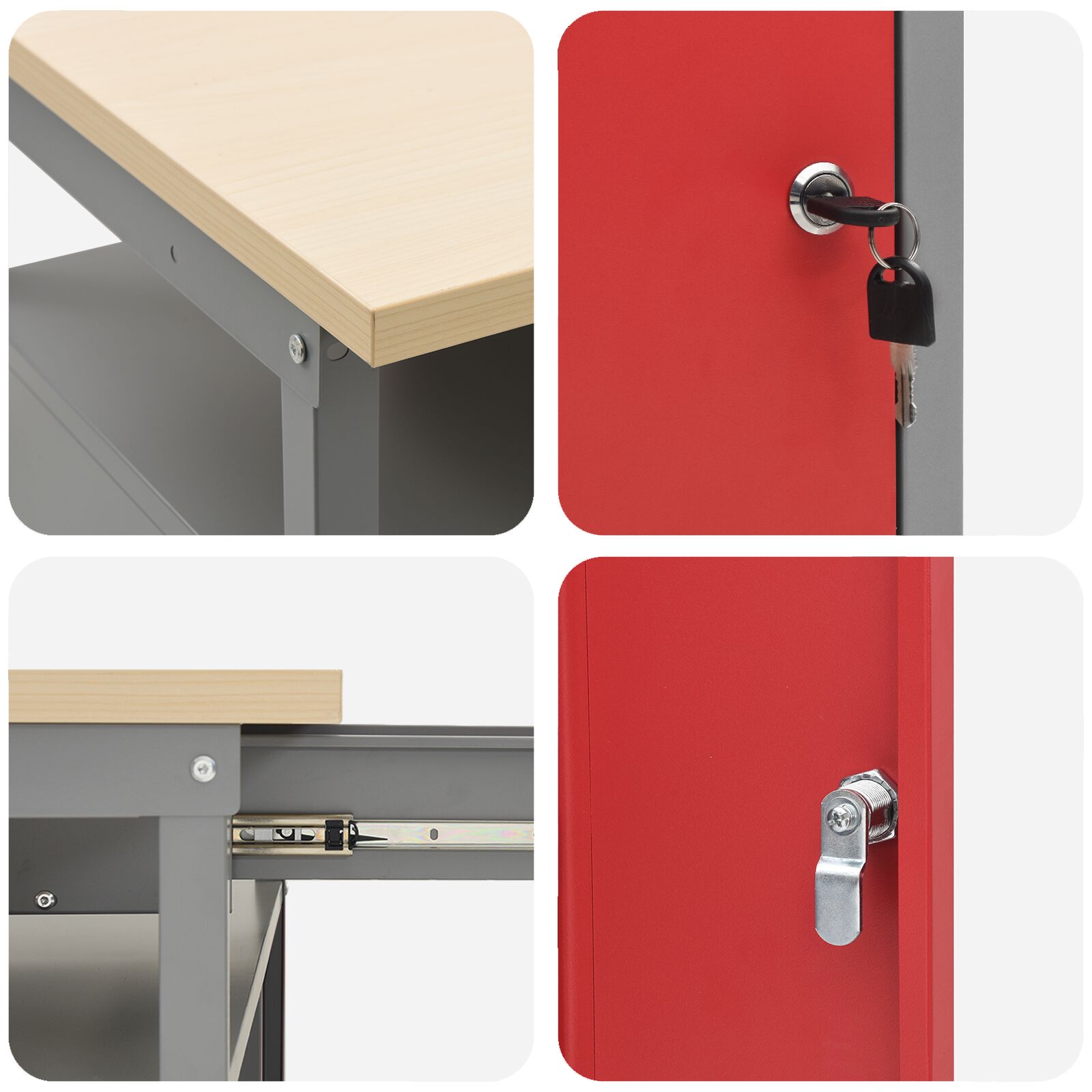 3 darabos munkapad szett, fekete acélból