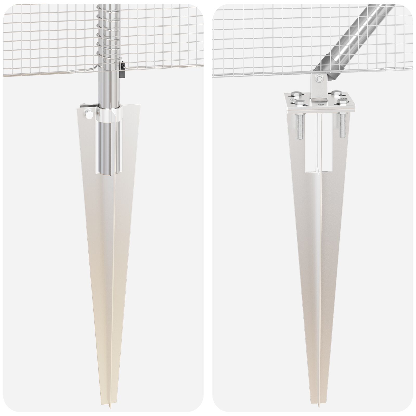 Horganyzott kábelkerítés 7 tüskeoszloppal 1.6x10 m