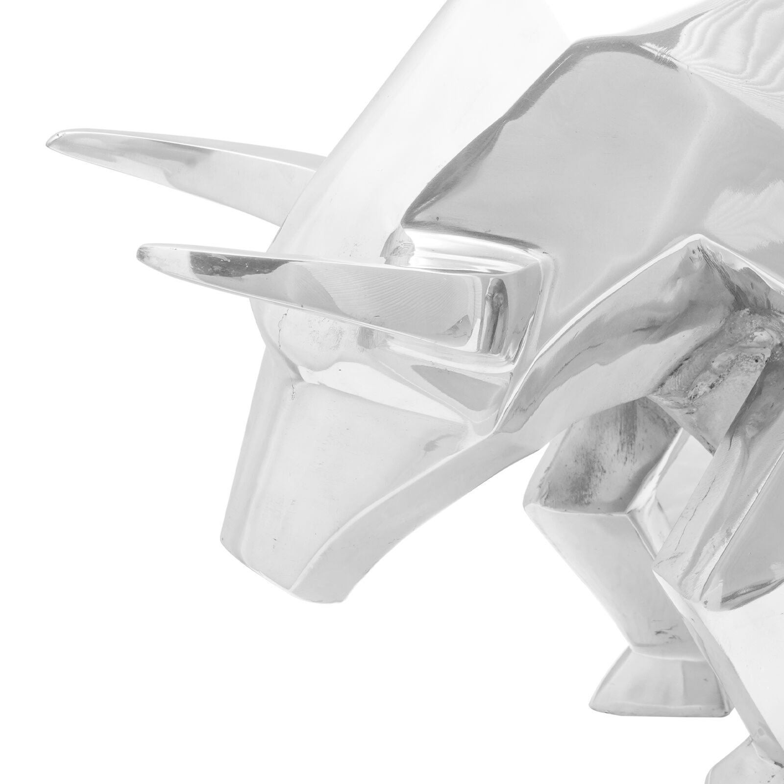 Bika szobor ezüst 74x23x39 cm alumínium