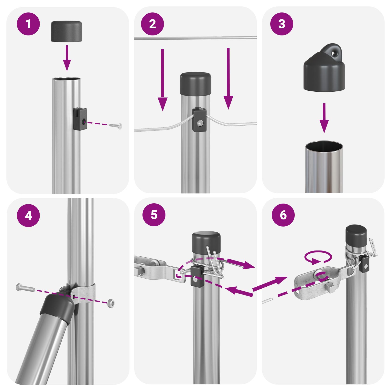Kerítéselemek 26 db ø32 mm 80 cm horganyzott acél Kerítéselemek 26 db ø32 mm 80 cm horganyzott acél