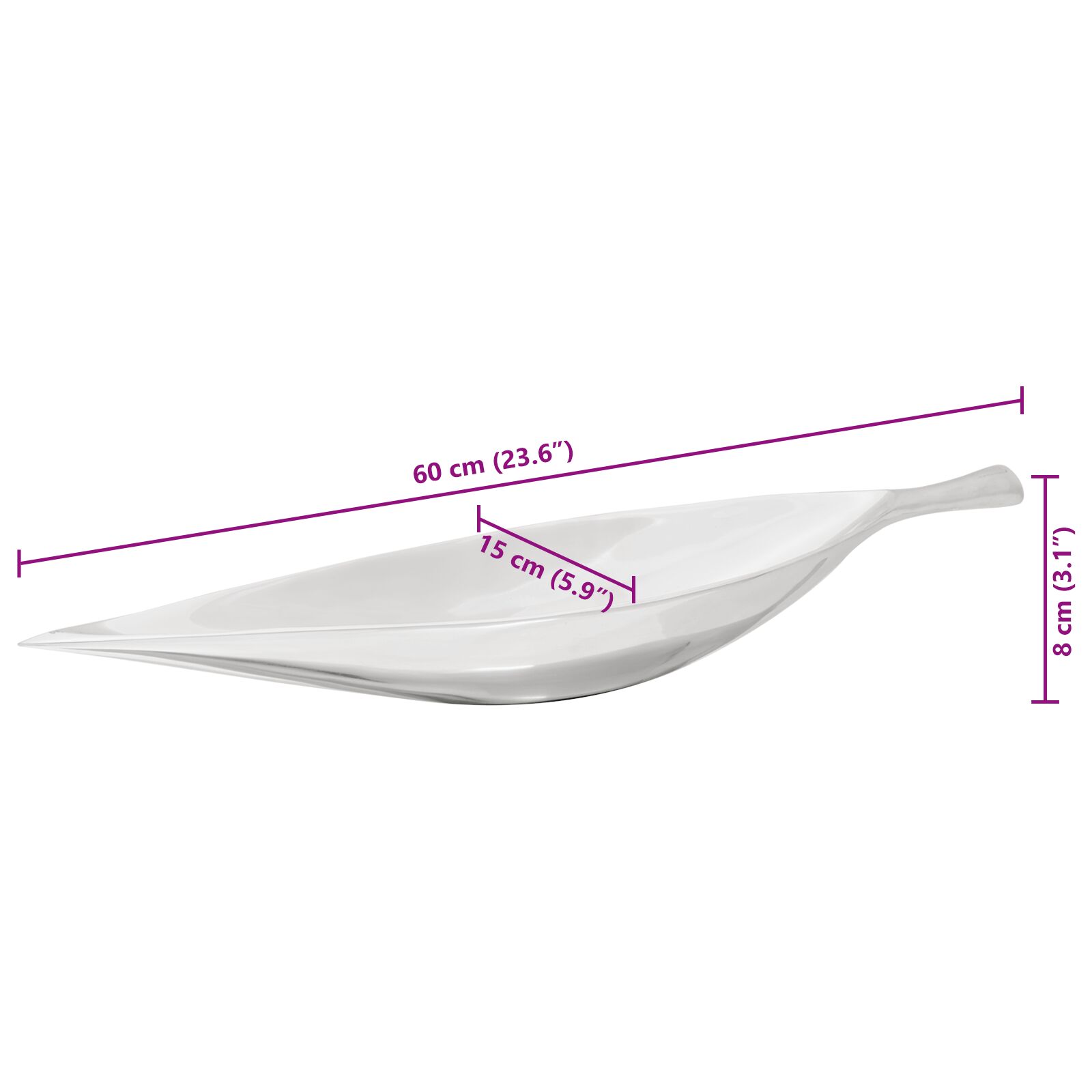 Gyümölcs kosár ezüst 60x15x8 cm alumínium Gyümölcs kosár ezüst 60x15x8 cm alumínium