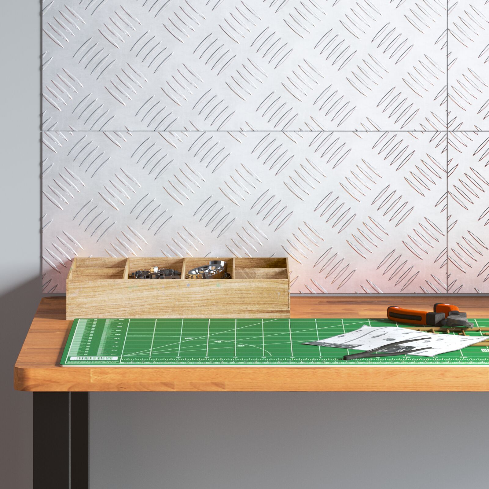 Alumínium kockás lemezek 4 db csúszásmentes 50x20 cm