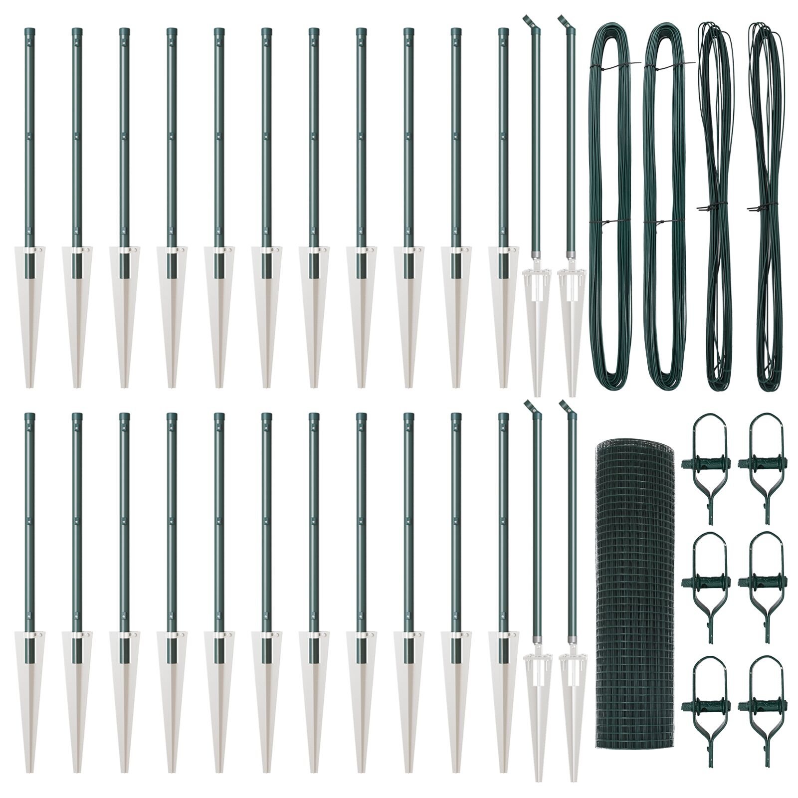 Hegesztett drót kerítés 13 rögzítő cövekkel zöld 0.6x50 m acél