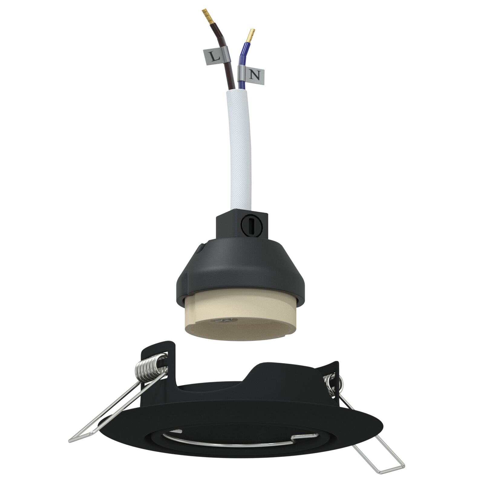 Lámpák 24 darabos szett fekete műanyag 9 cm modern