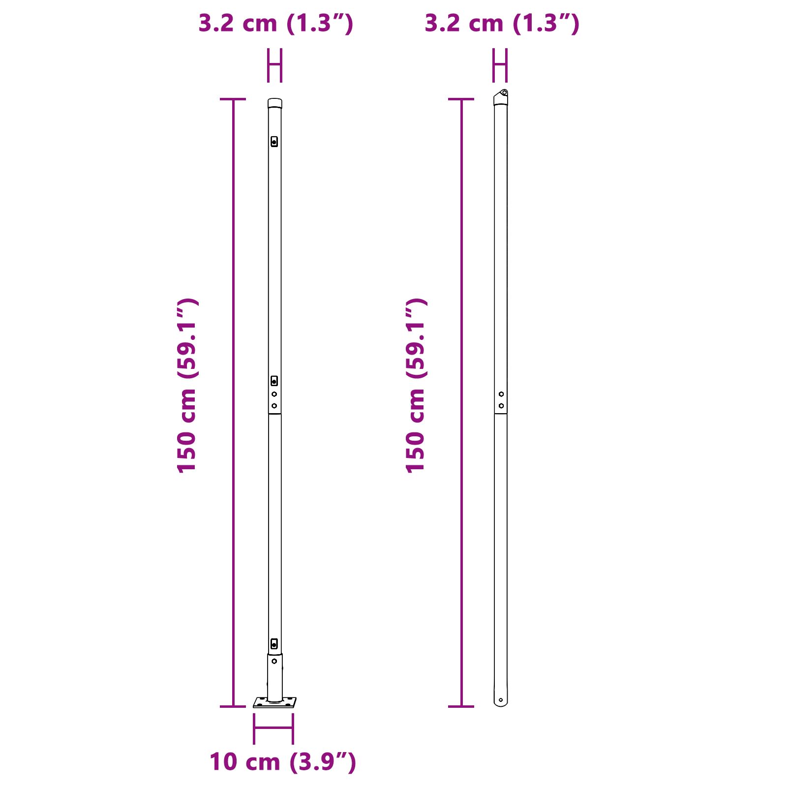 Kerítésoszlopok 52 db-os készlet horganyzott acél