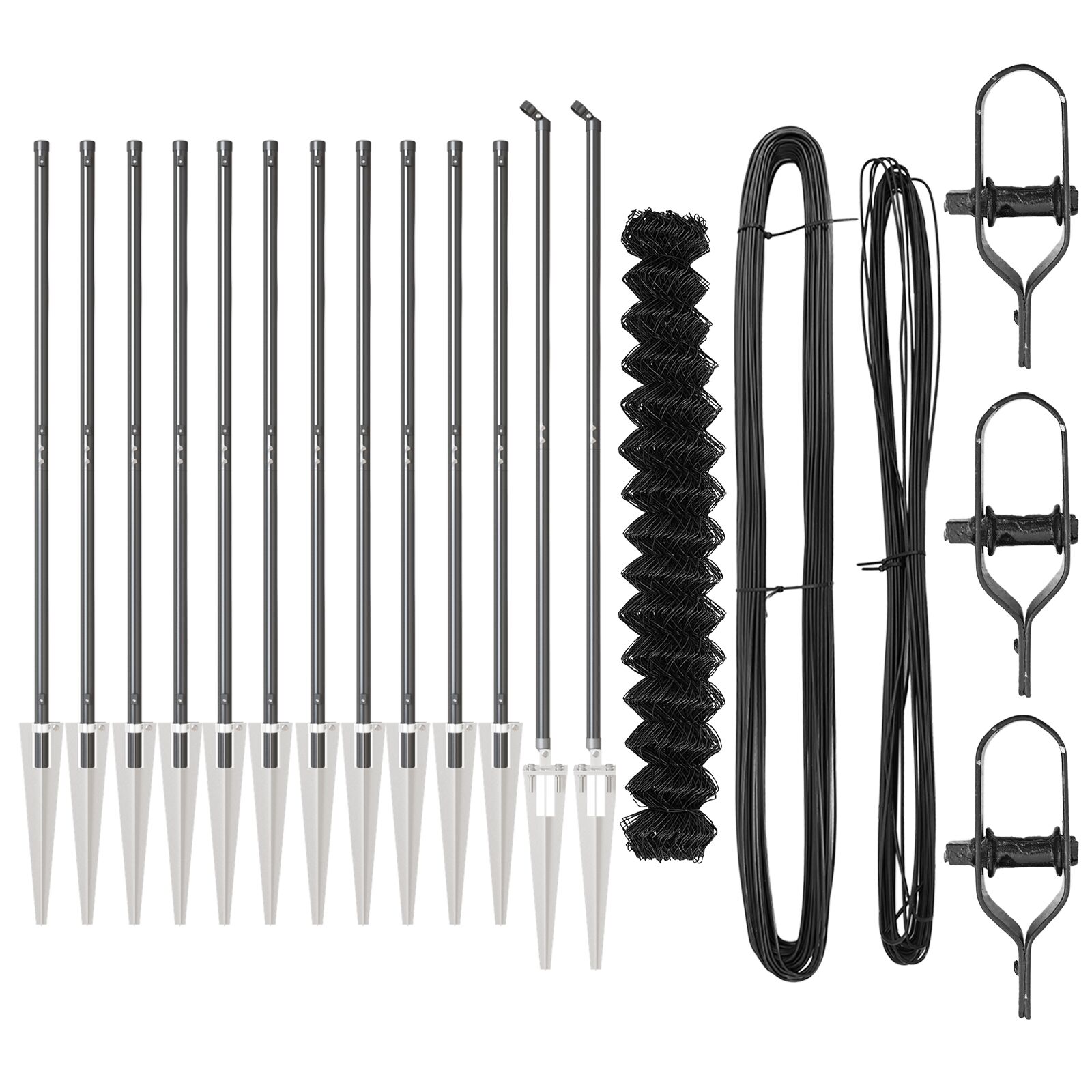 Láncos kerítés 2 panel szürke fém 25 x 1.5 m strapabíró