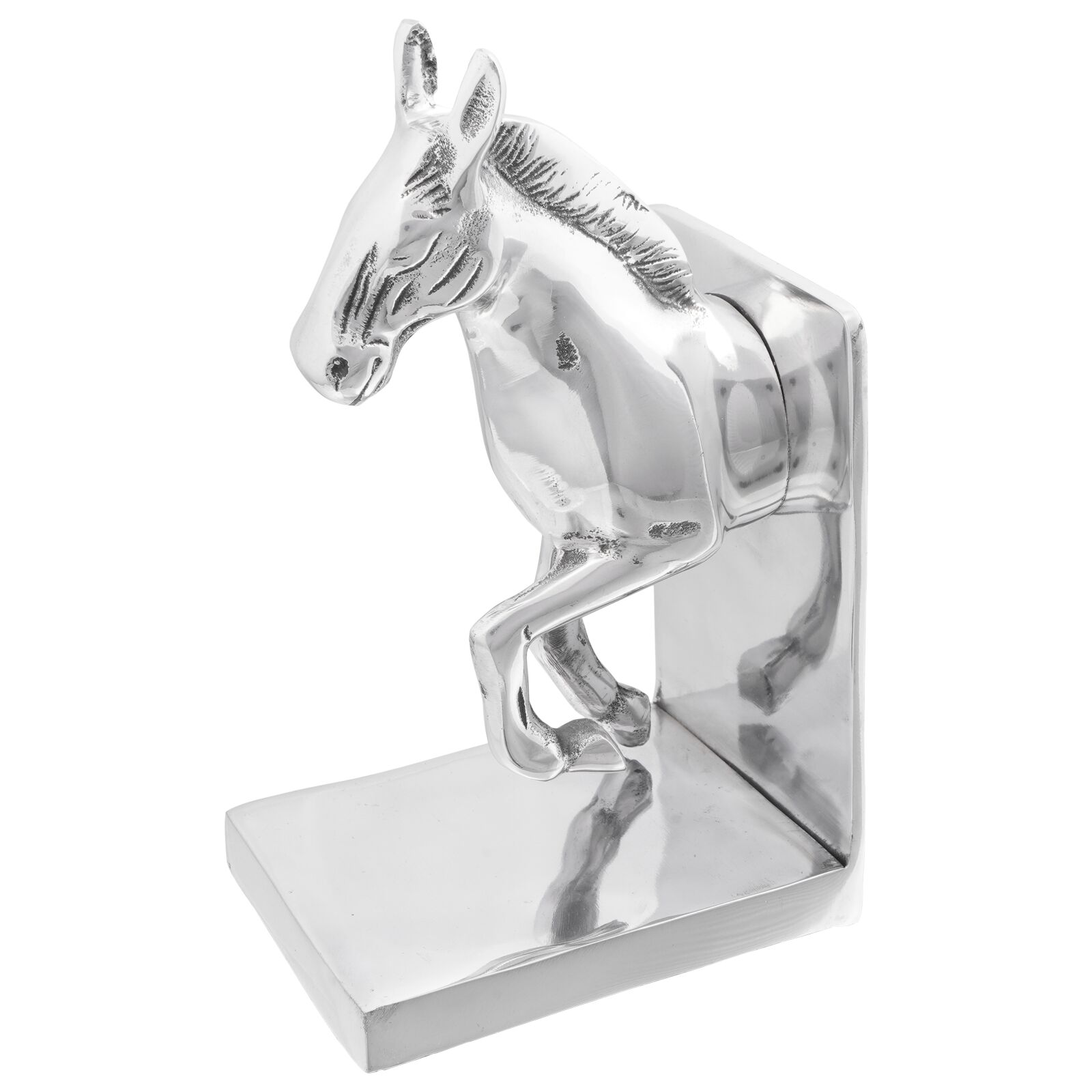 Könyvtámaszok 2 db ezüst 11x14x25 cm alumínium ló Könyvtámaszok 2 db ezüst 11x14x25 cm alumínium ló