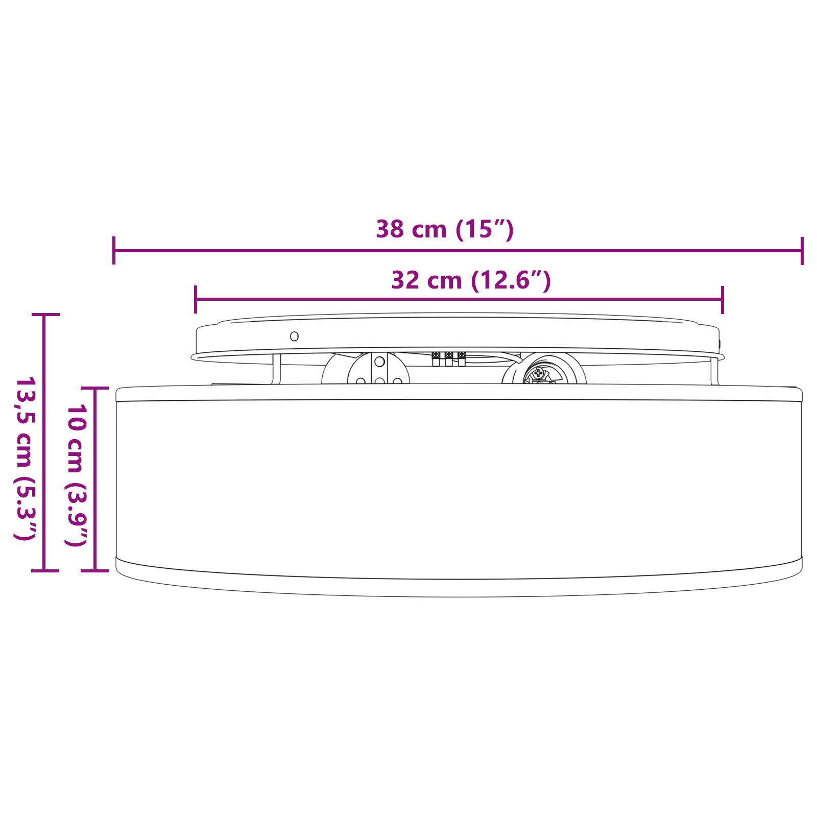 Mennyezeti lámpák flush mount szürke ø 38 cm szövet e27