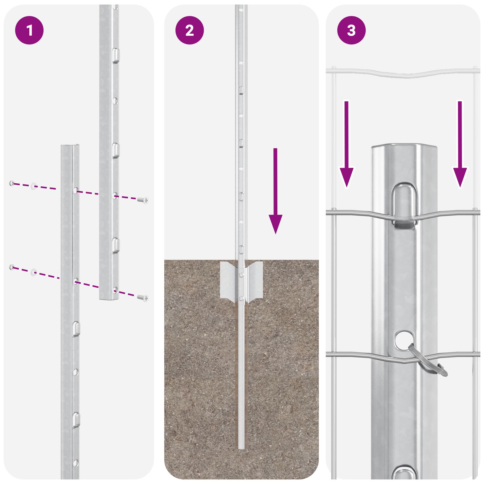 Európai kerítés szett 2 db horganyzott acél 10 m tartós