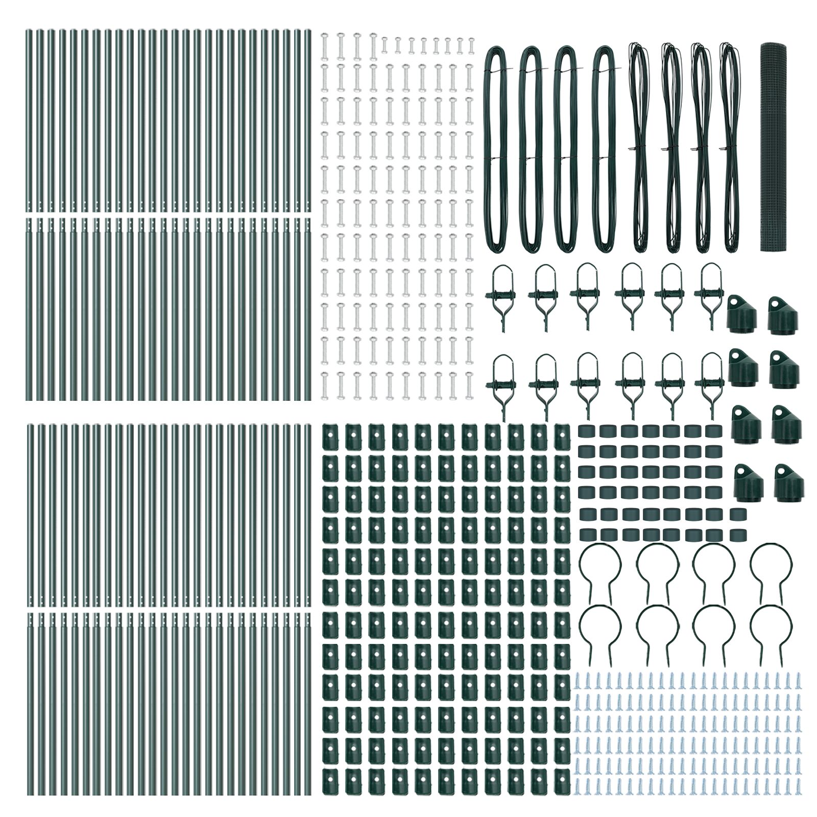 Hegesztett drótkerítés 13 oszloppal zöld 1x100 m acél