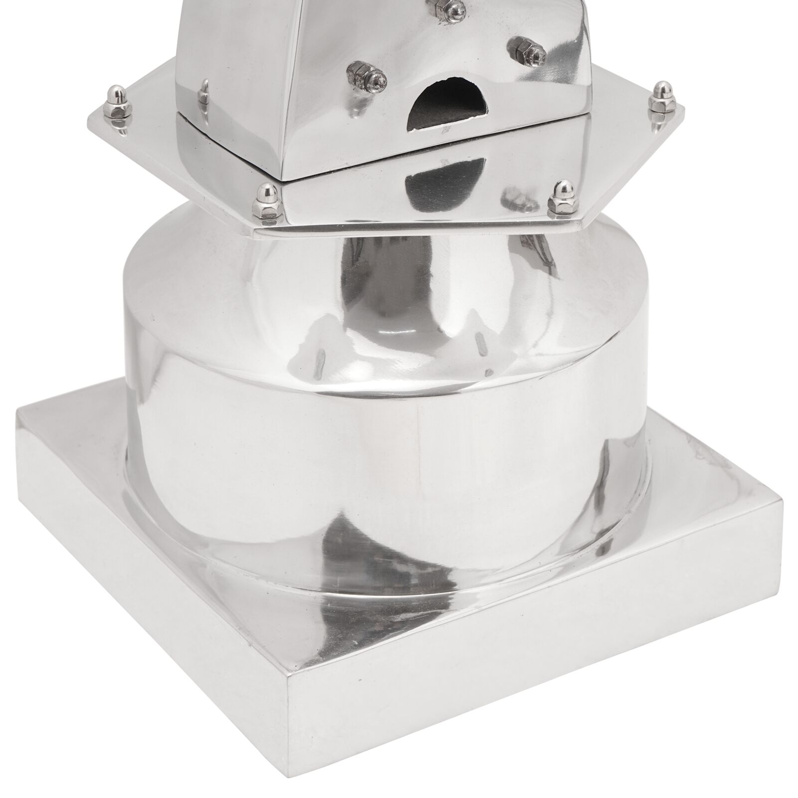 Szobor ezüst 26x26x110 cm alumínium fél hajópropeller