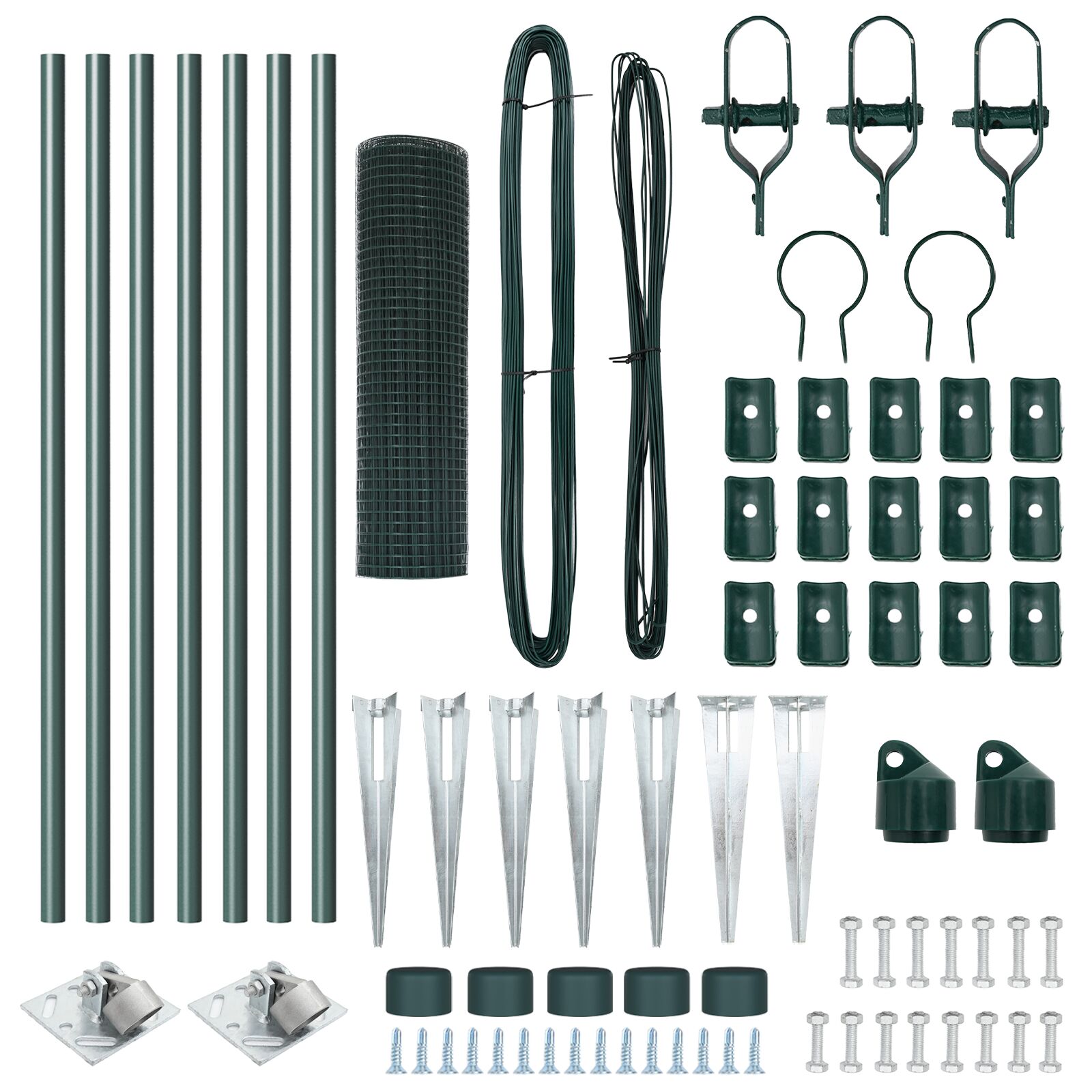 Hegesztett drótkerítés 7 cölöpös zöld 0.6x10 m acél
