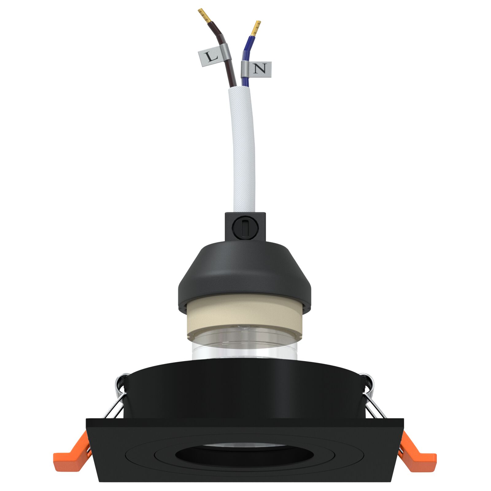 Beépített spotlámpák 6 db négyzetes gu10 fekete 91x91 mm