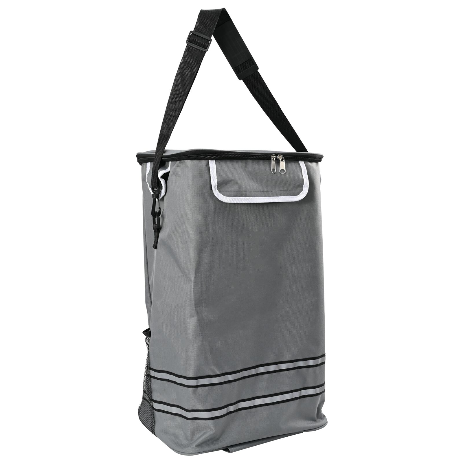 Bevásárlókocsi kerekekkel és állítható fogantyúval szürke 40 l