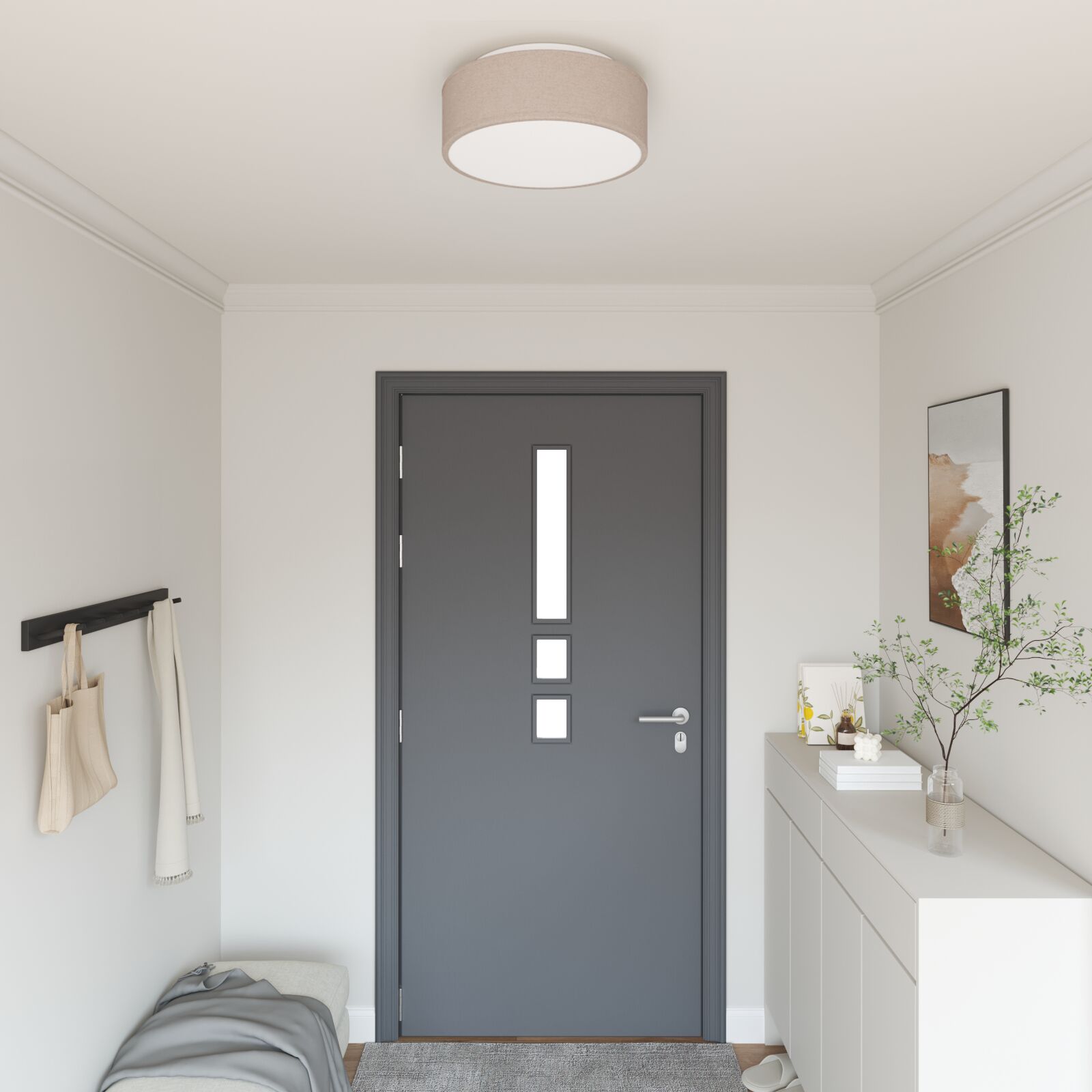 Mennyezeti lámpák süllyesztett taupe ø 38 cm szövet e27