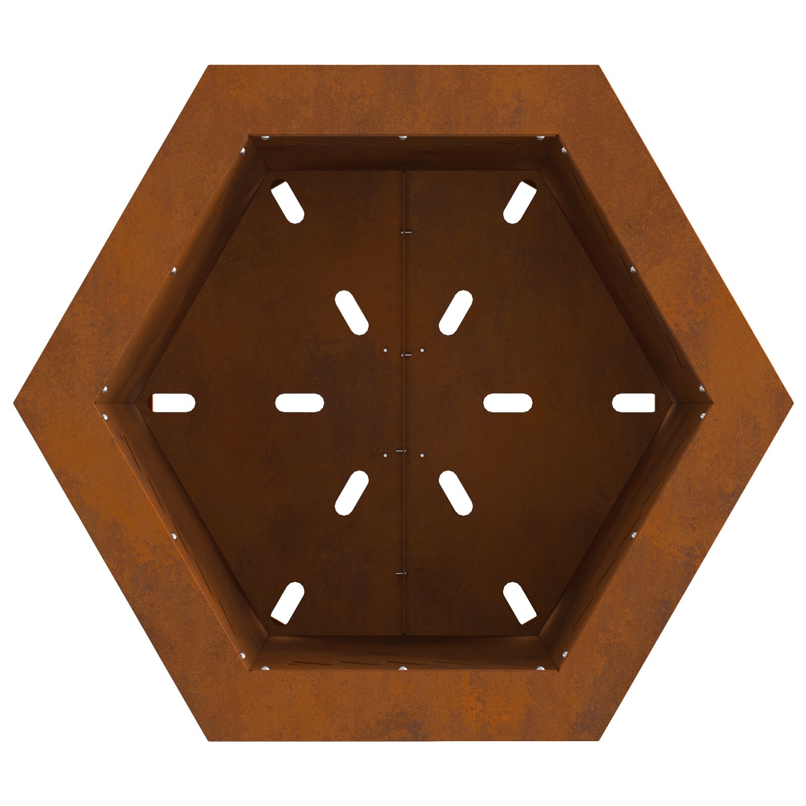 Füstmentes tűzhely hatszögletű 48x48x51 cm időjárásálló acél