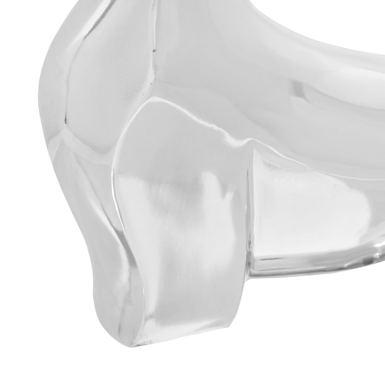 Bika szobor ezüst 37x44x17 cm alumínium