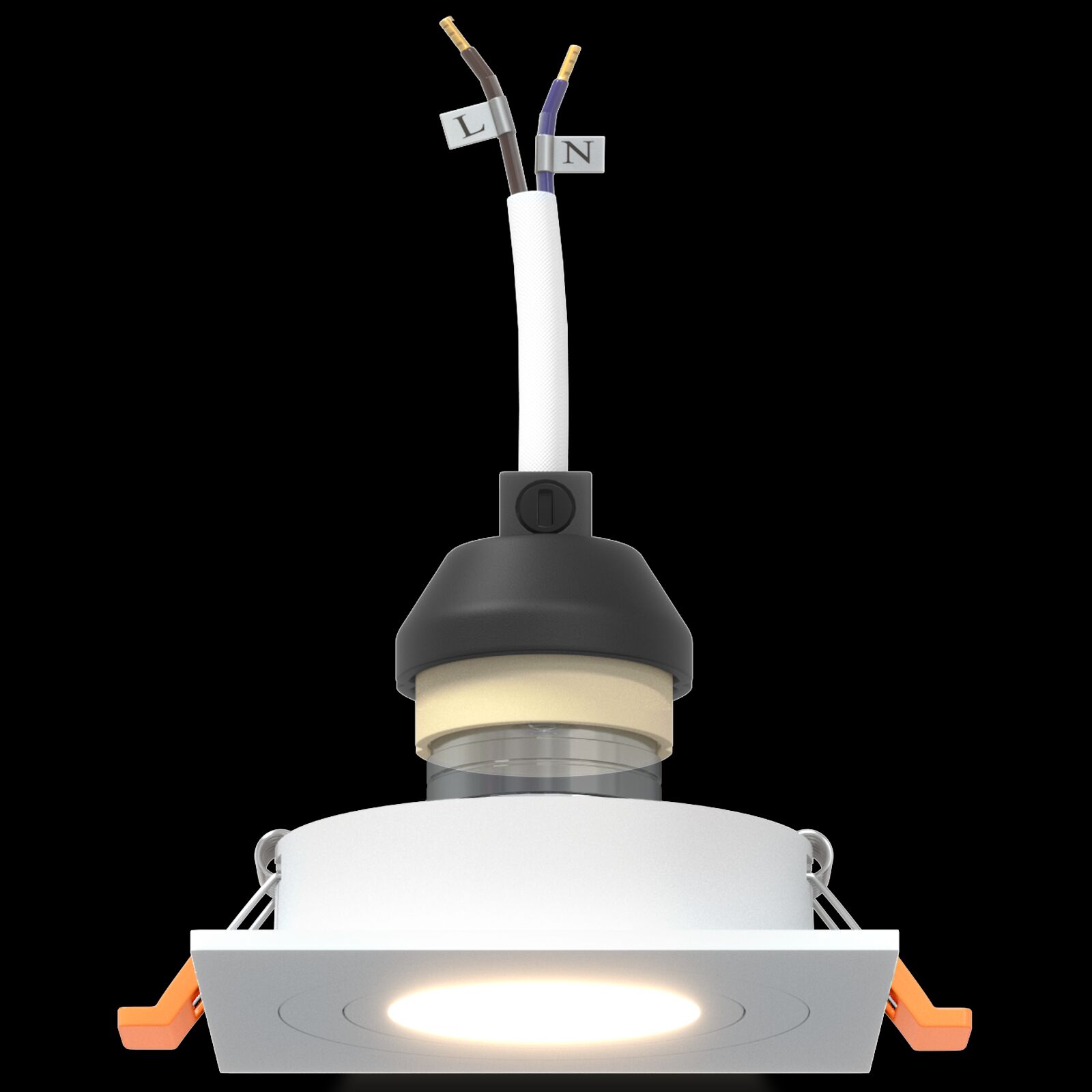 Beépített reflektorok 12 db négyzet gu10 fehér 91x91 mm