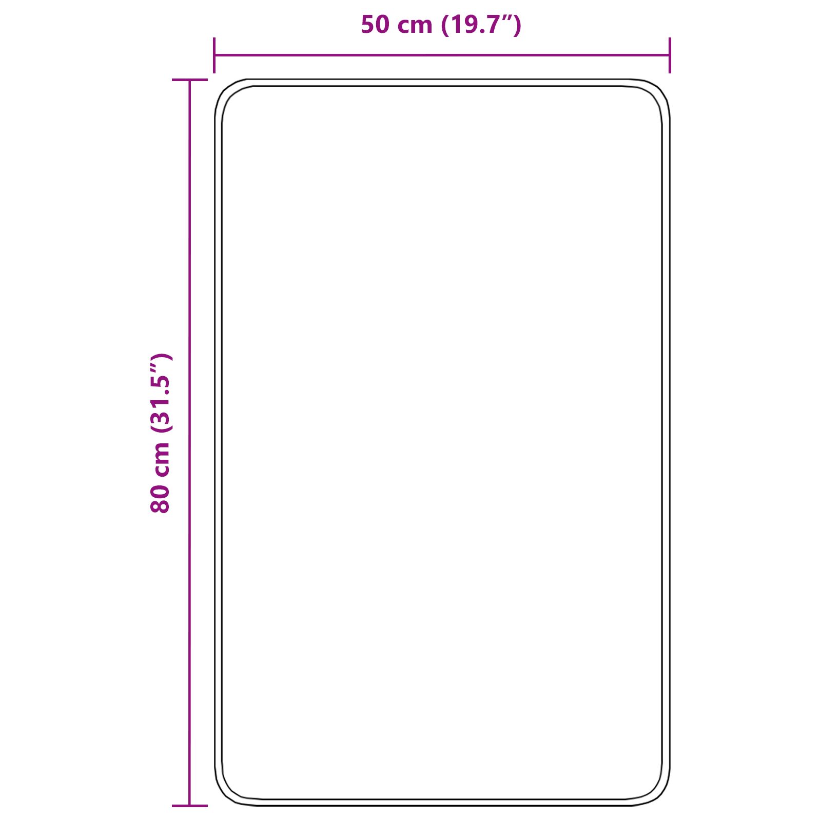 Fürdőszobai szőnyeg négyszögletes kék 50x80 cm poliészter csúszásmentes