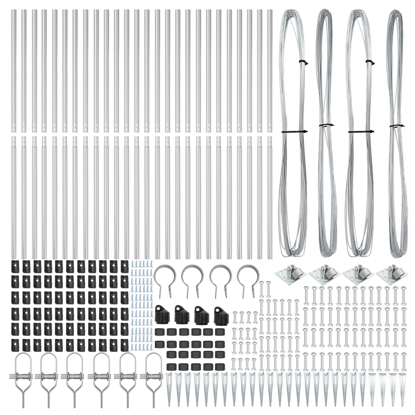 Fémoszlopok cövekekkel 26 db ø32 mm 170 cm galvanizált acél