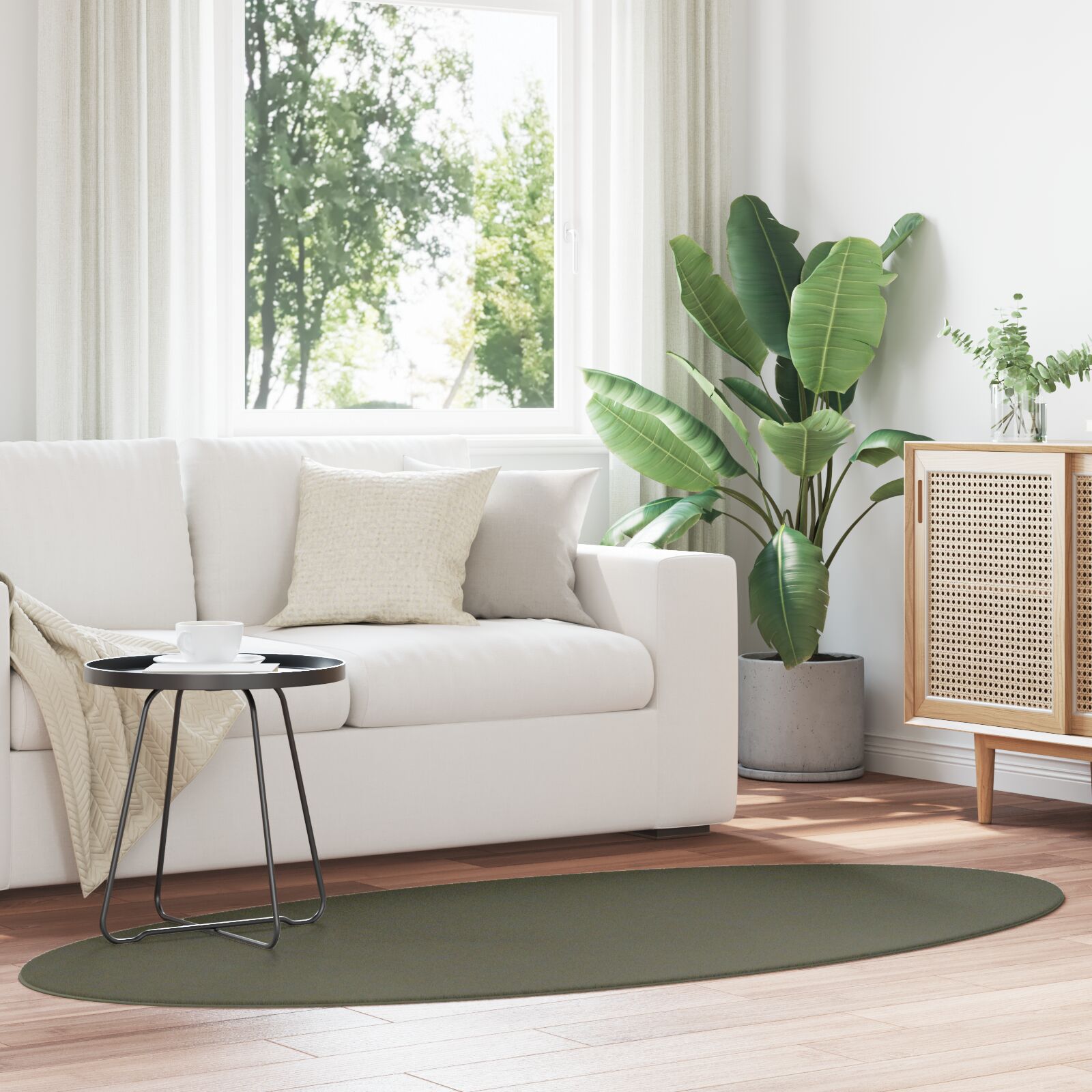 Szőnyegek erdő zöld poliészter 120 x 170 cm területszőnyegek