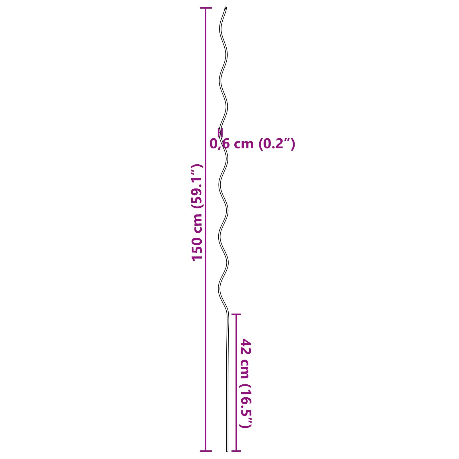 Spirál növény támogatók (20 db, 150 cm, acél)