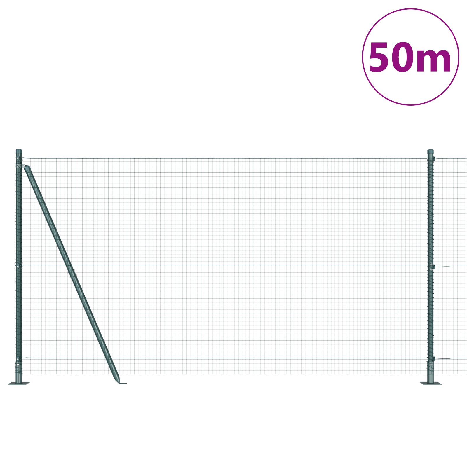 Hegesztett drótkerítés 13 flangált poszttal zöld 1,2x50 m acél Hegesztett drótkerítés 13 flangált poszttal zöld 1,2x50 m acél