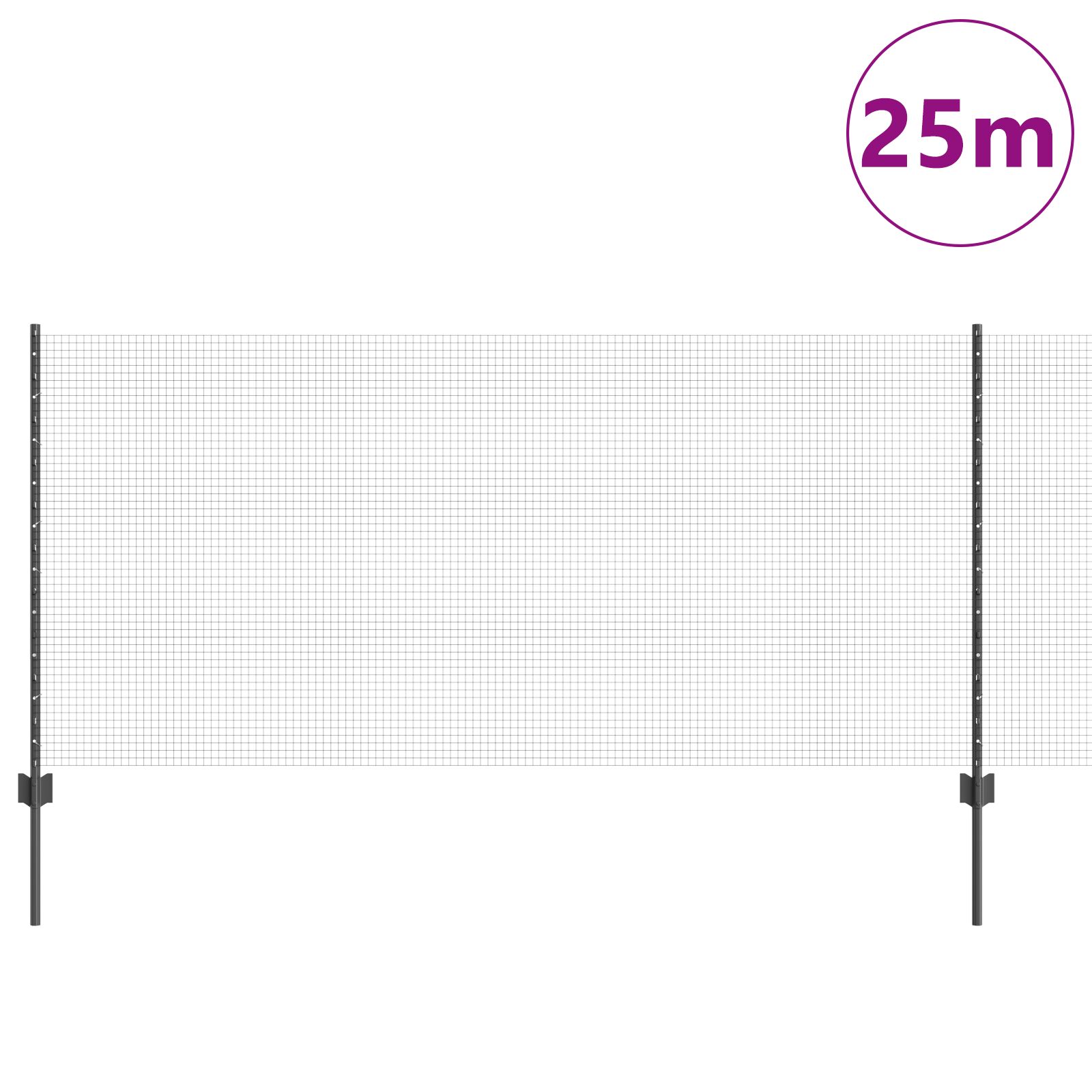 Csirkeháló kerítés szett 2 db szürke porszórt acél 25 x 1 m