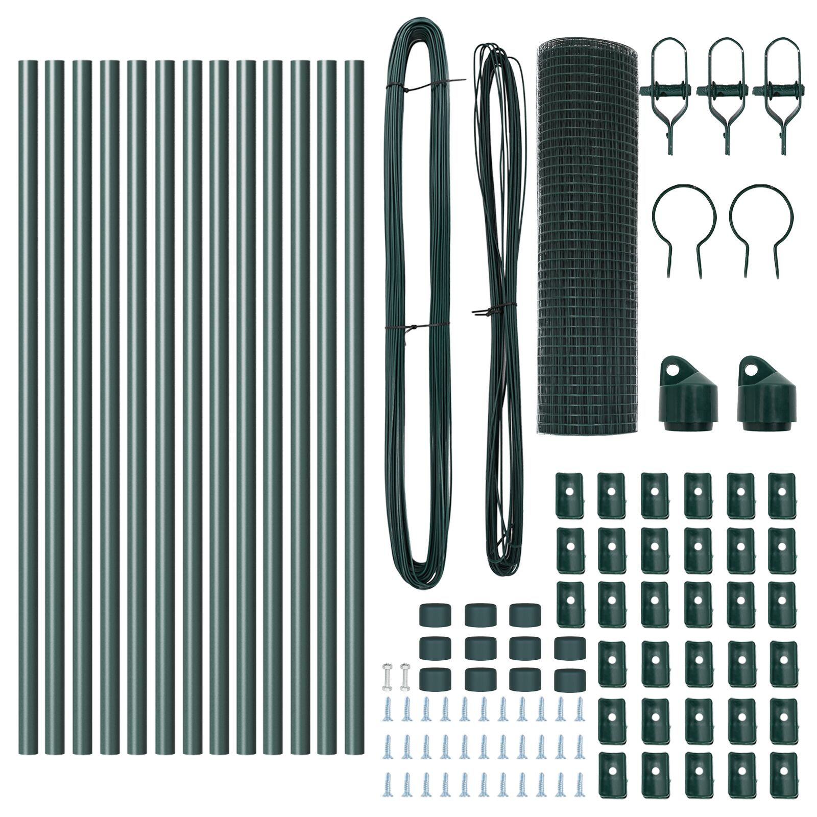Zöld pvc bevonatos kerítésoszlop csomag 2 db 25 x 0.5 m tartós