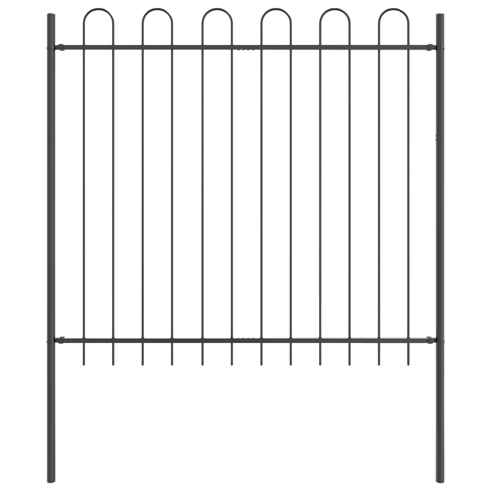 Kerti kerítés hooppal szürke 10,2x1,5 m fém