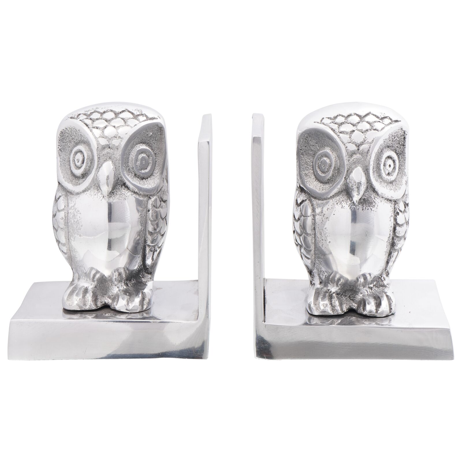 Könyvtámaszok 2 db ezüst 7x9x11 cm alumínium bagoly