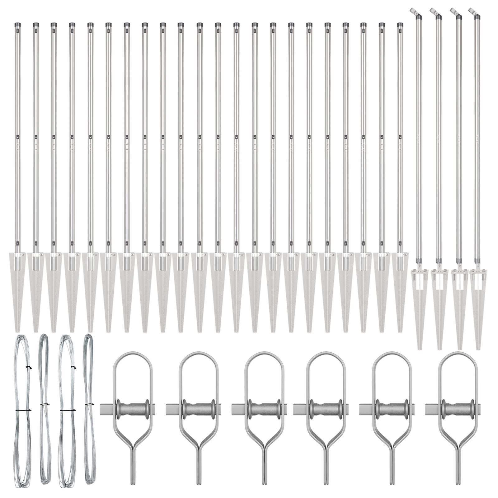 Fémoszlopok cövekekkel 26 db ø32 mm 170 cm galvanizált acél