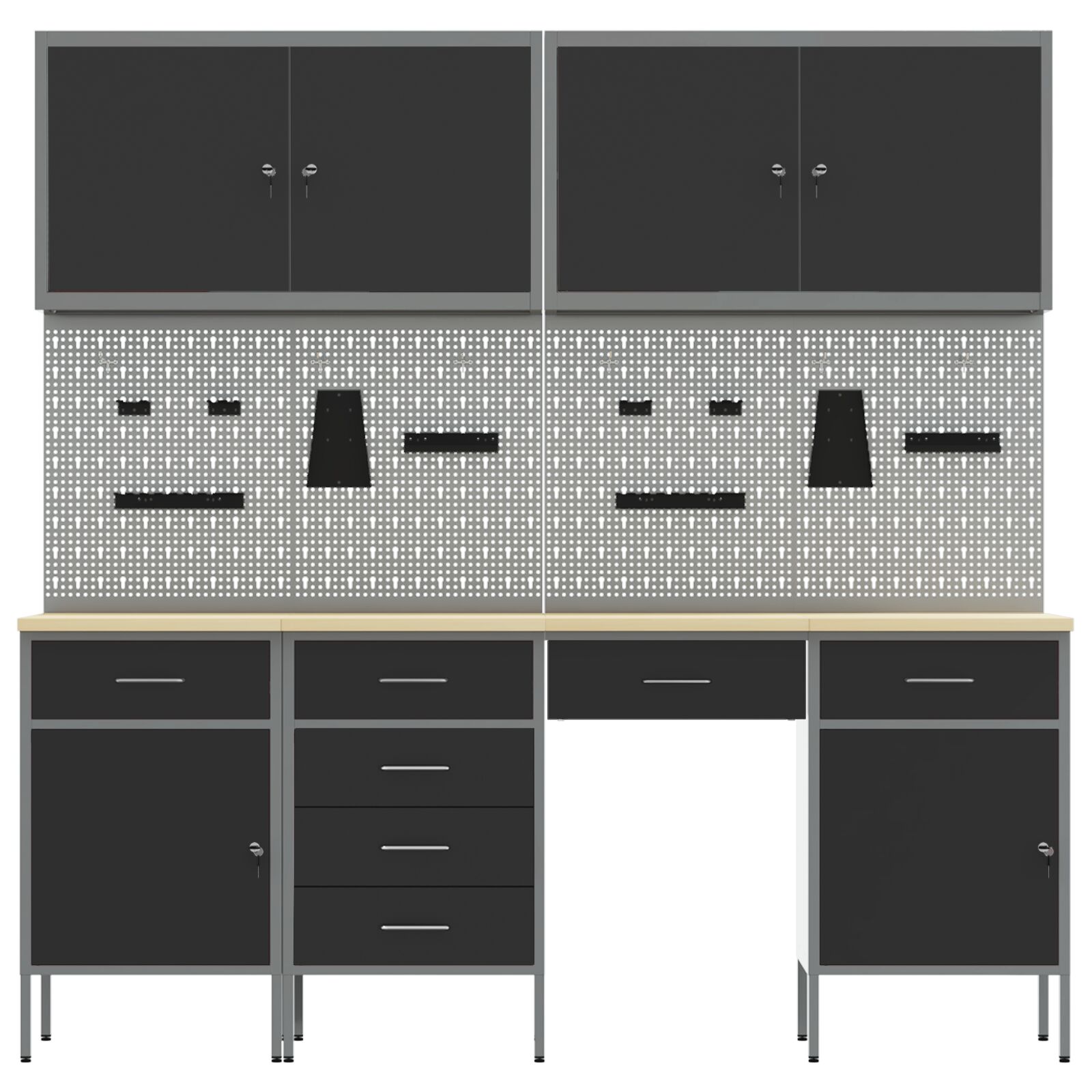 10 darabos munkapad készlet fekete acél