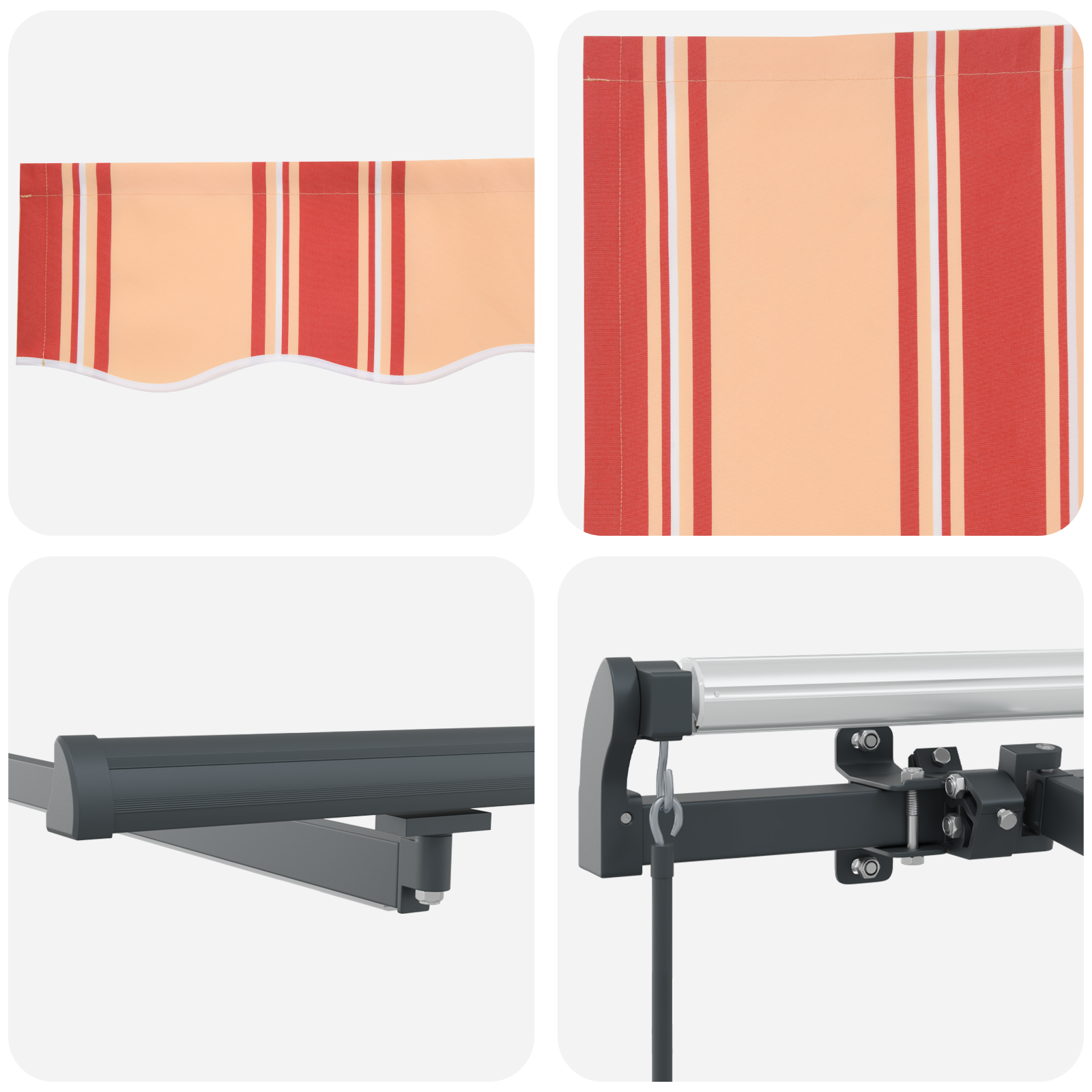 Kézi behúzható napellenző led-del sárga és narancssárga 300x250 cm Kézi behúzható napellenző led-del sárga és narancssárga 300x250 cm