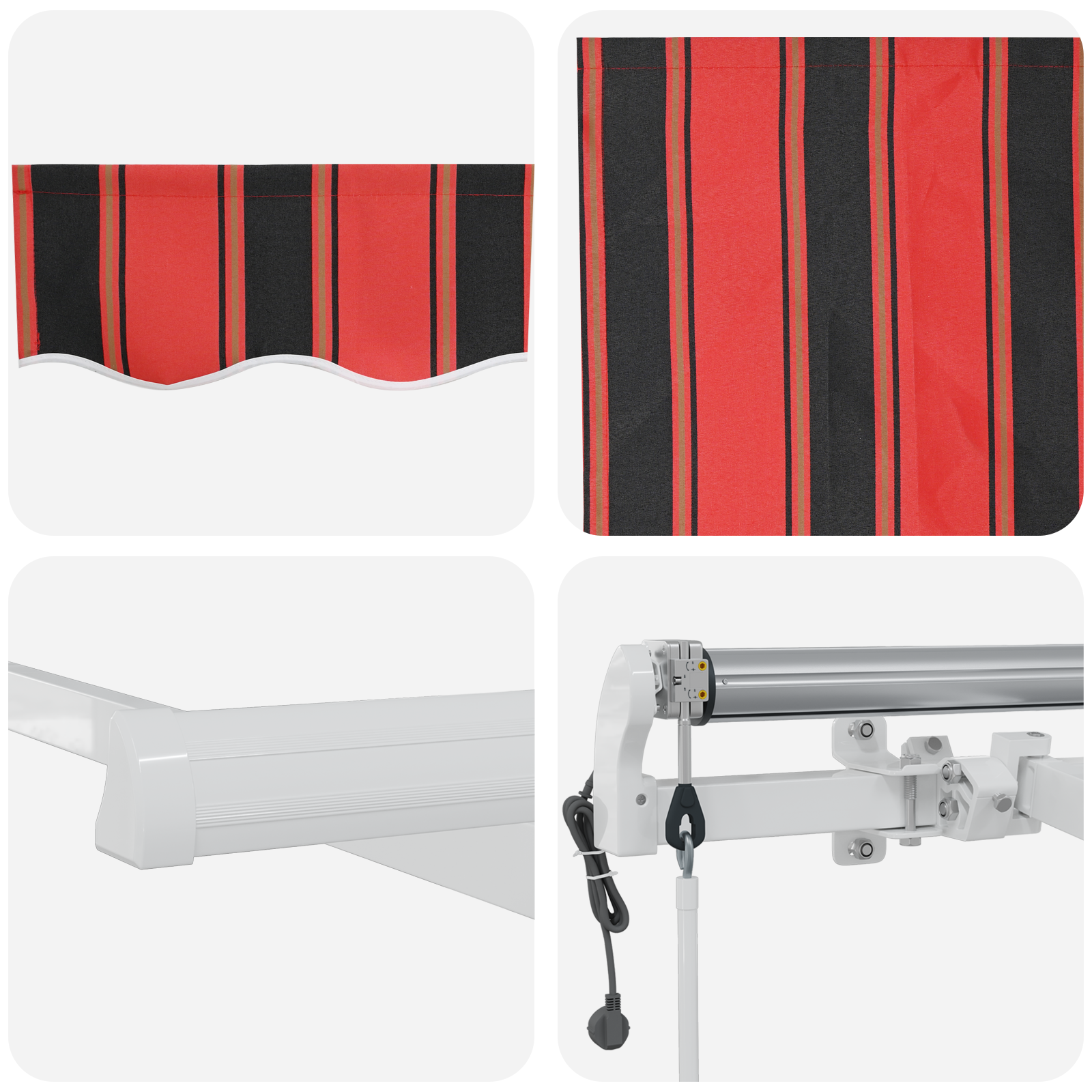 Automatikus behúzható napellenző narancs és barna 450x300 cm