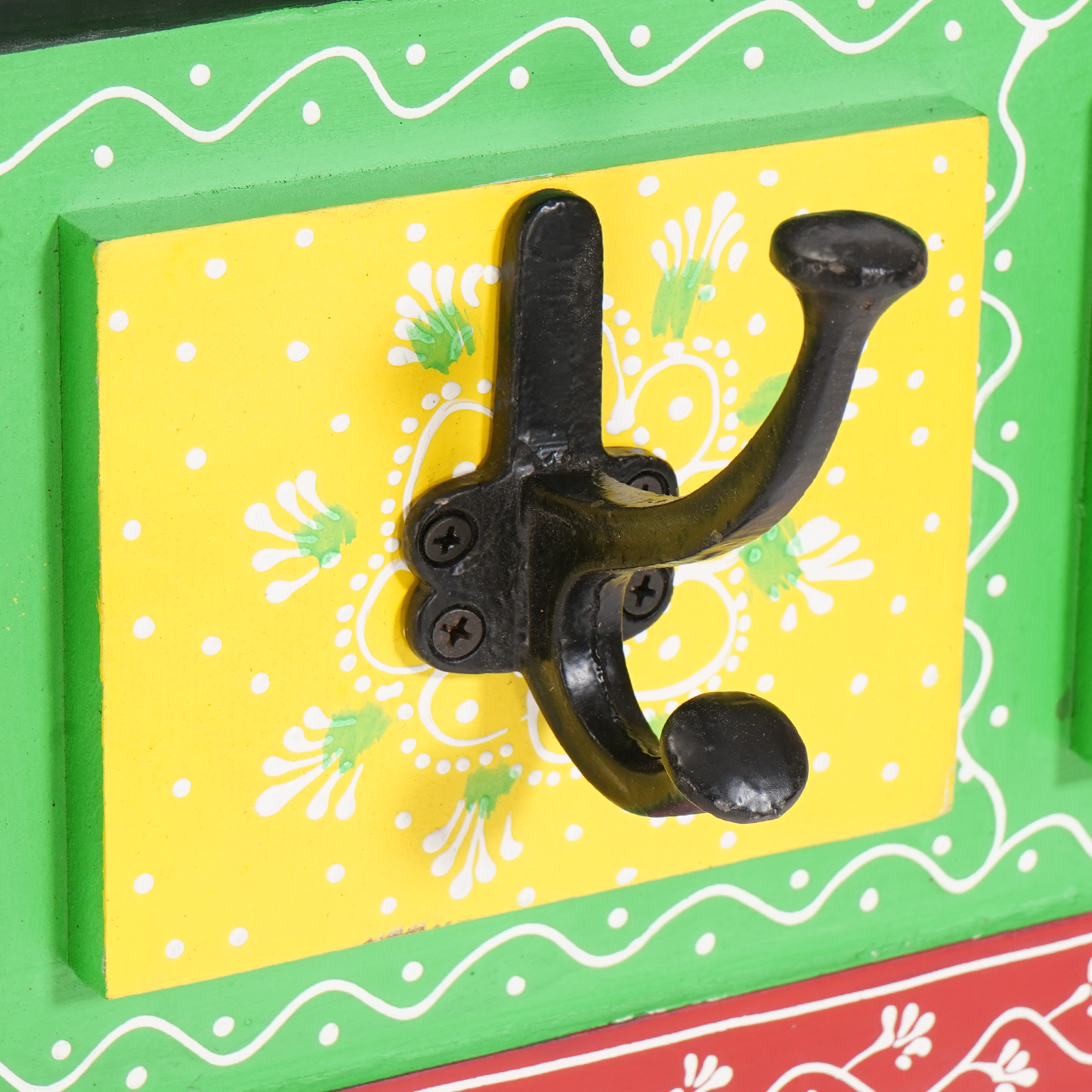 Falra akasztható kabátakasztó 4 akasztóval 80x25x2 cm szilárd fa mangó és mdf