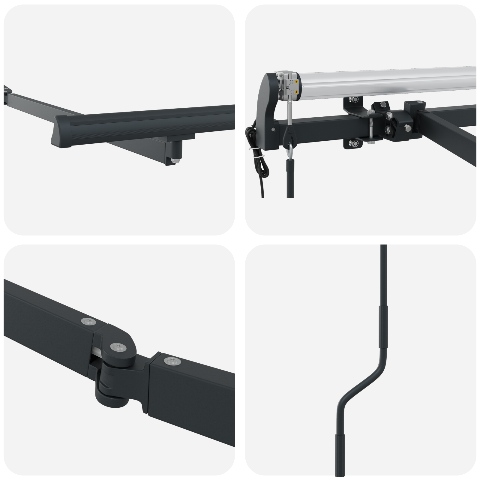 Villany árnyékoló keret kihúzható 4x2 cm fém