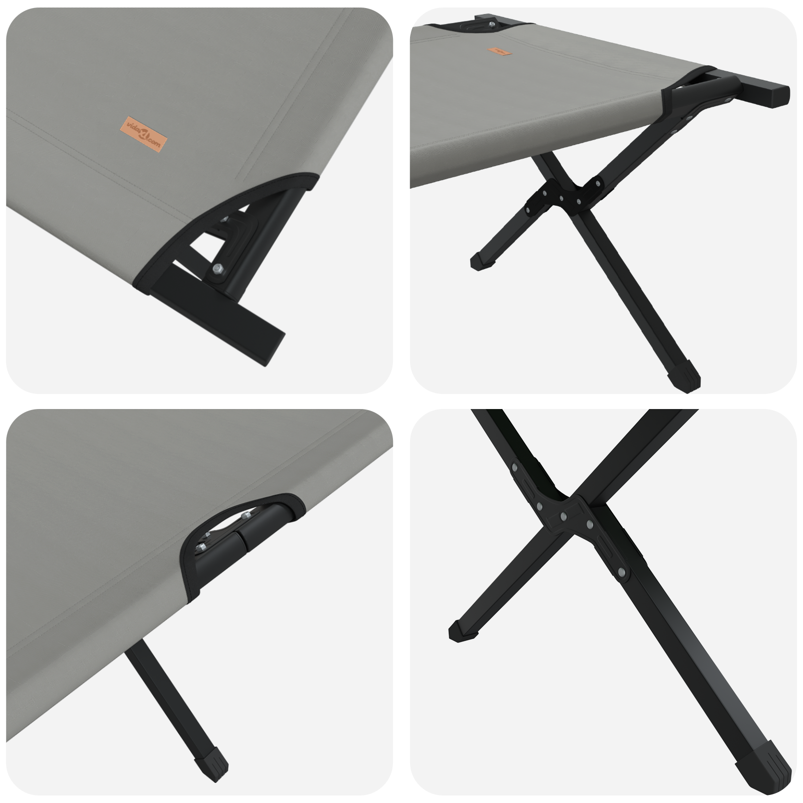 Összecsukható napágy hordozótáskával szürke 600d oxford szövet