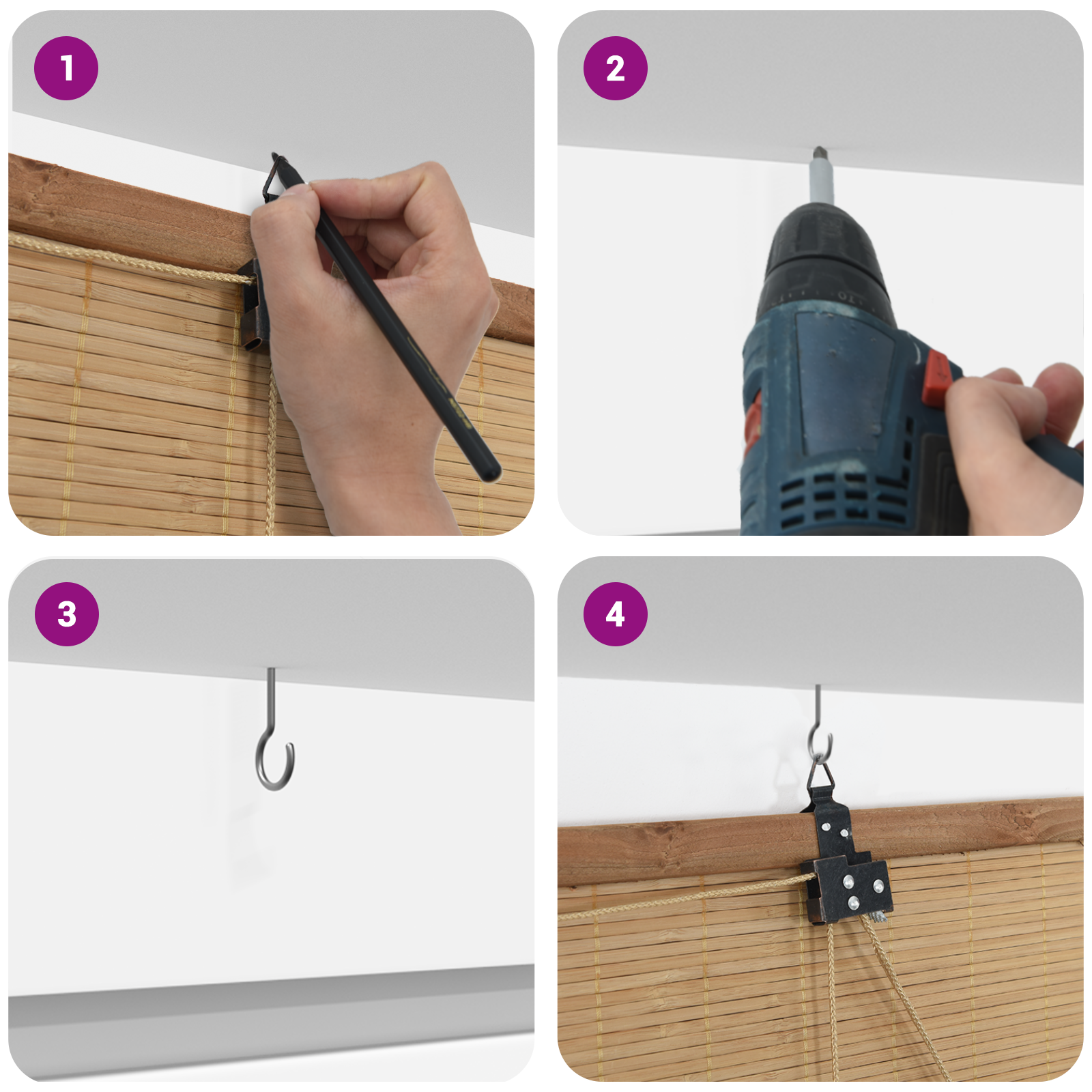 Ablak függönyök & árnyékolók világos barna 140 x 220 cm bambusz