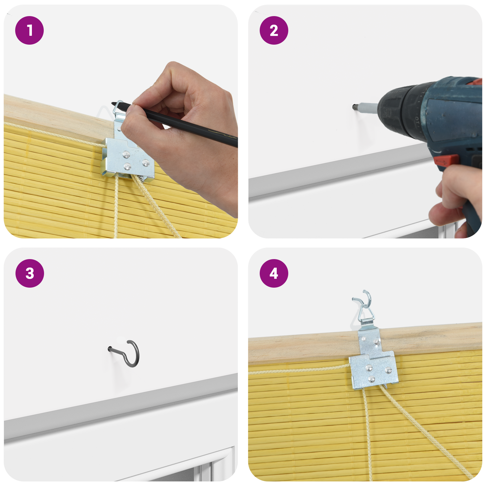 Ablak függönyök & árnyékolók sárga 110 x 220 cm bambusz