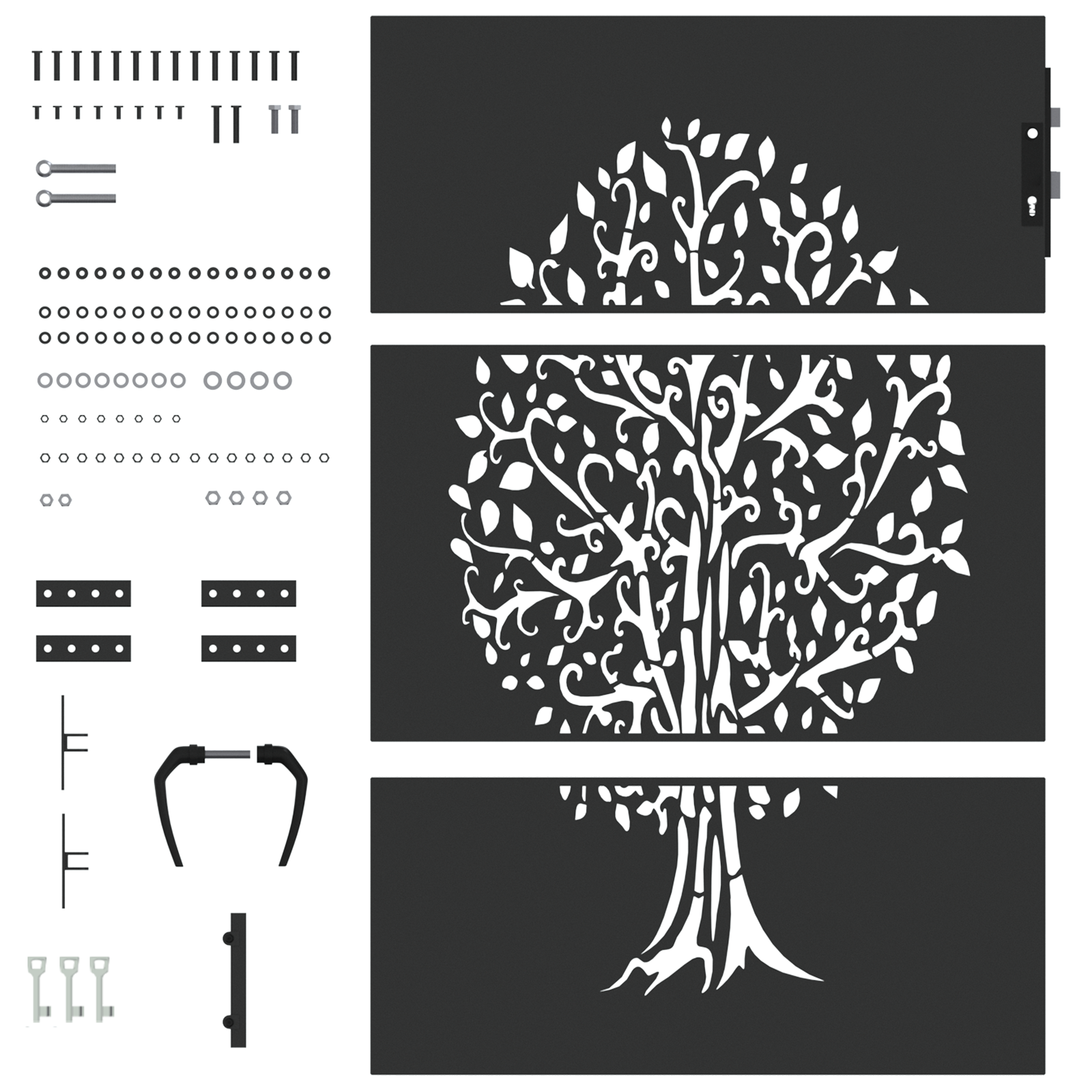 Kerti kapu egyéb fekete 100 x 150 cm porszórt acél