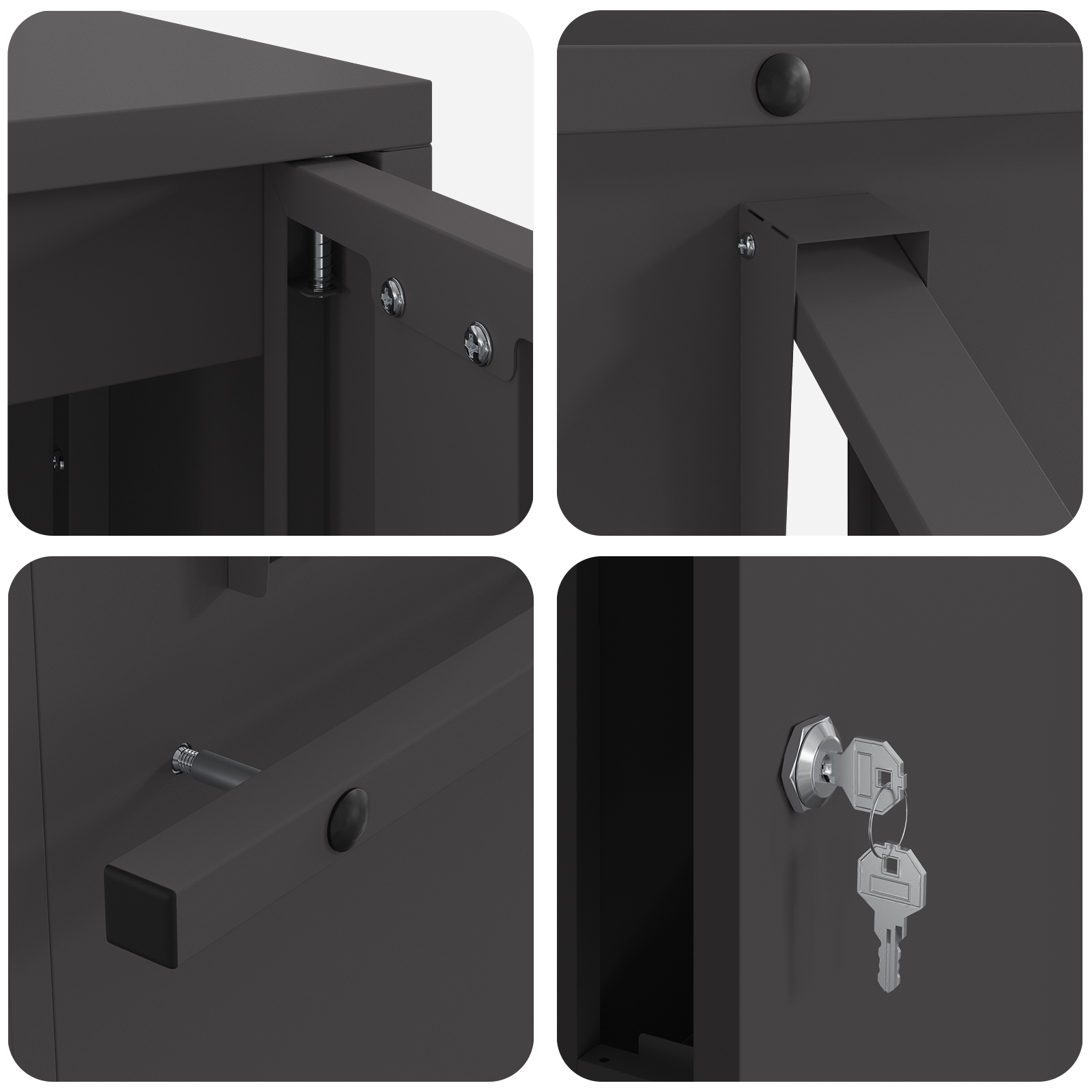 Postaláda fekete 30 x 23 x 55 cm acél