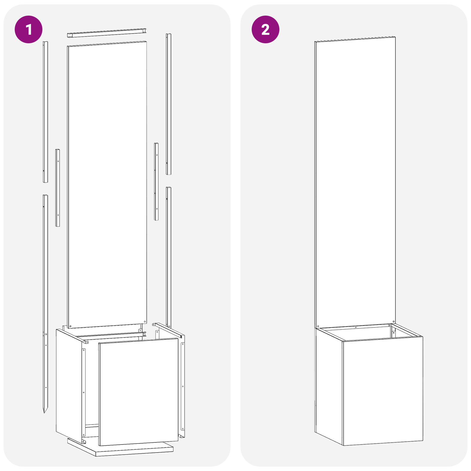 Kerti cserepes növény tartó dekoratív panellel antracitszürke