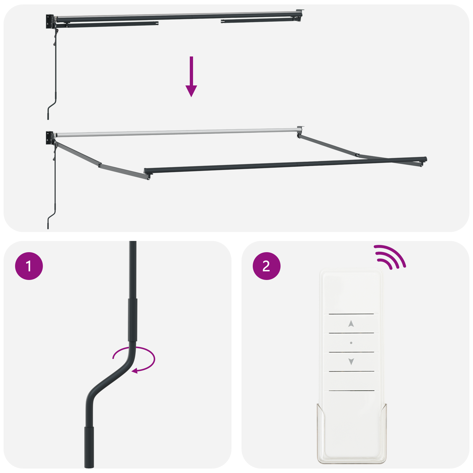 Behúzható napellenző többszínű 300x250 cm szövet