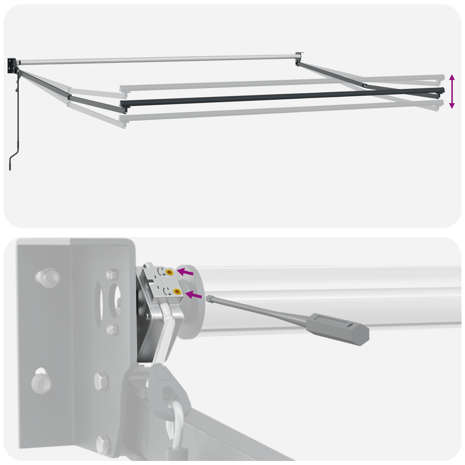 Behúzható napellenző többszínű 300x250 cm szövet