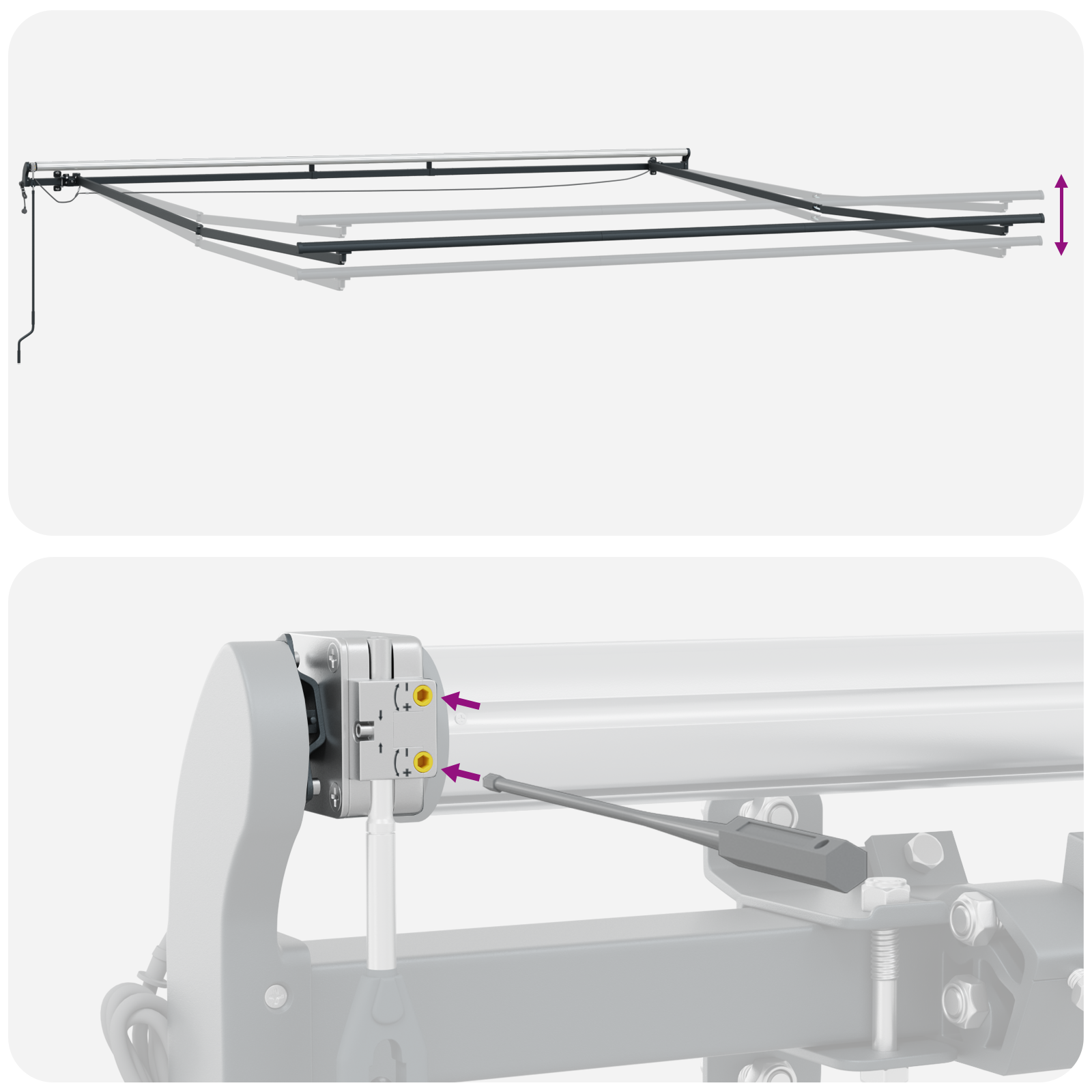 Automatikus behúzható napernyő led multiszínű csíkkal 450x300 cm