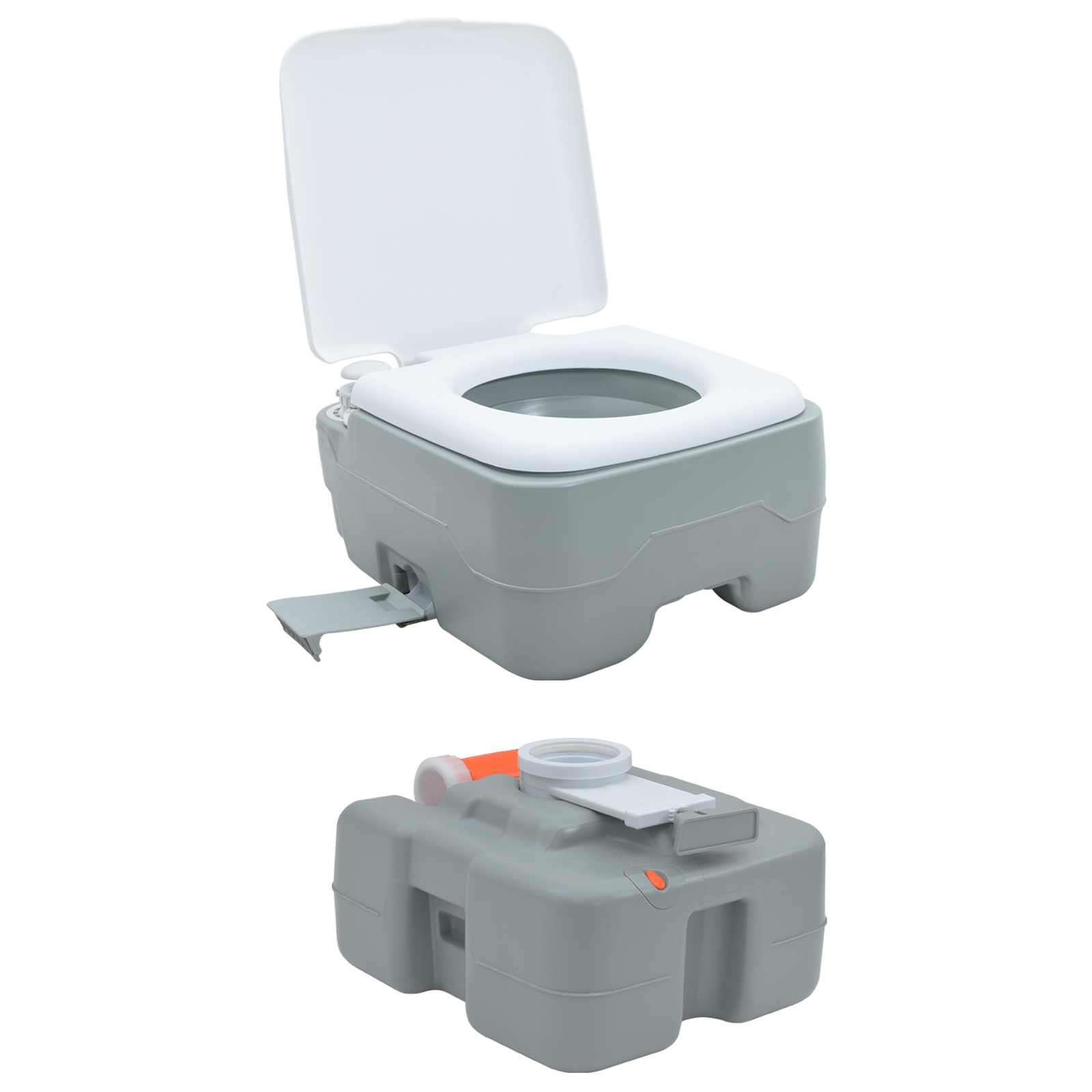 Kemping wc hordozható szürke 10l frissvíz 20l hulladéktartály