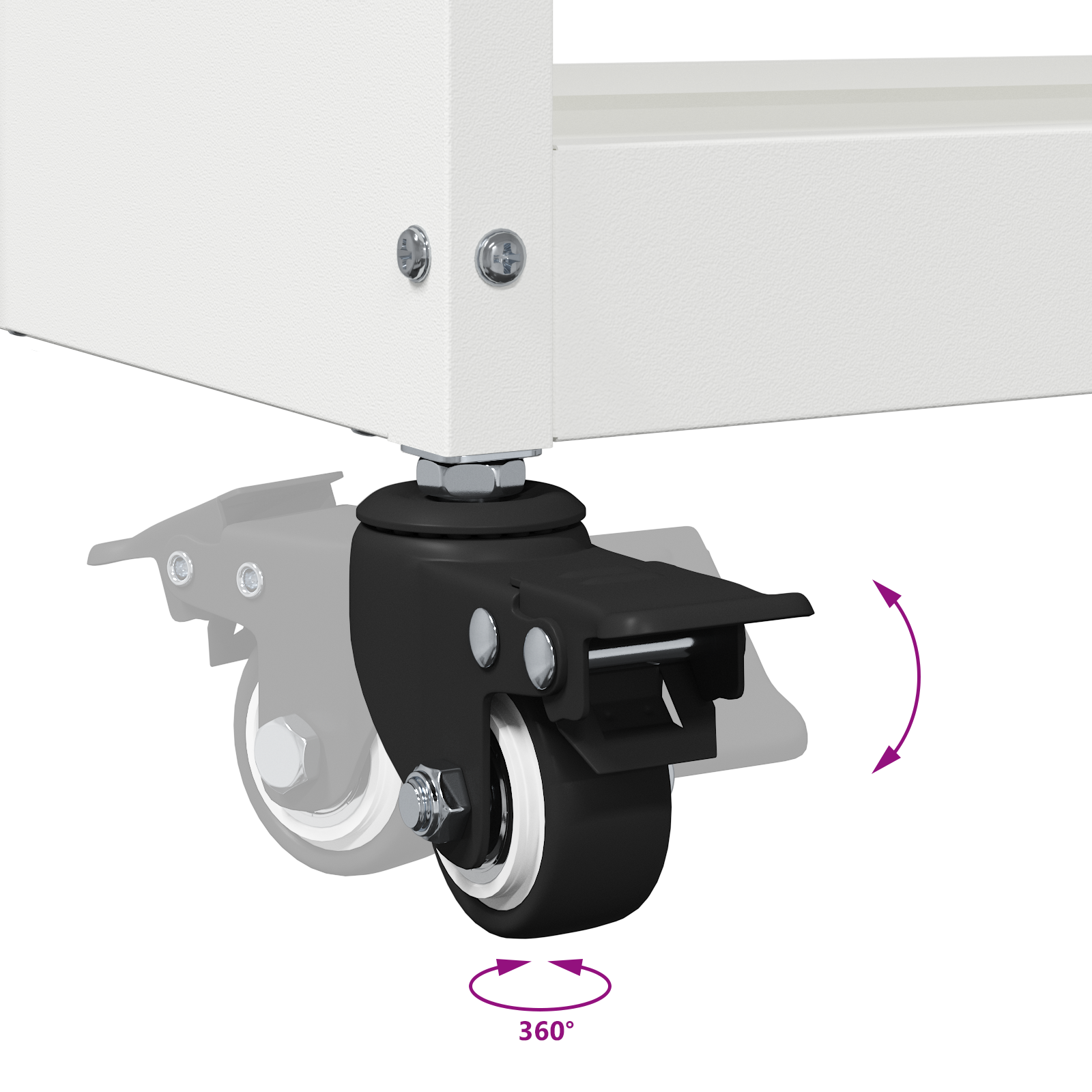 Eszköz kocsi polcokkal kerékkel tárolóval fehér 75 x 35 x 73 cm porszórt acél