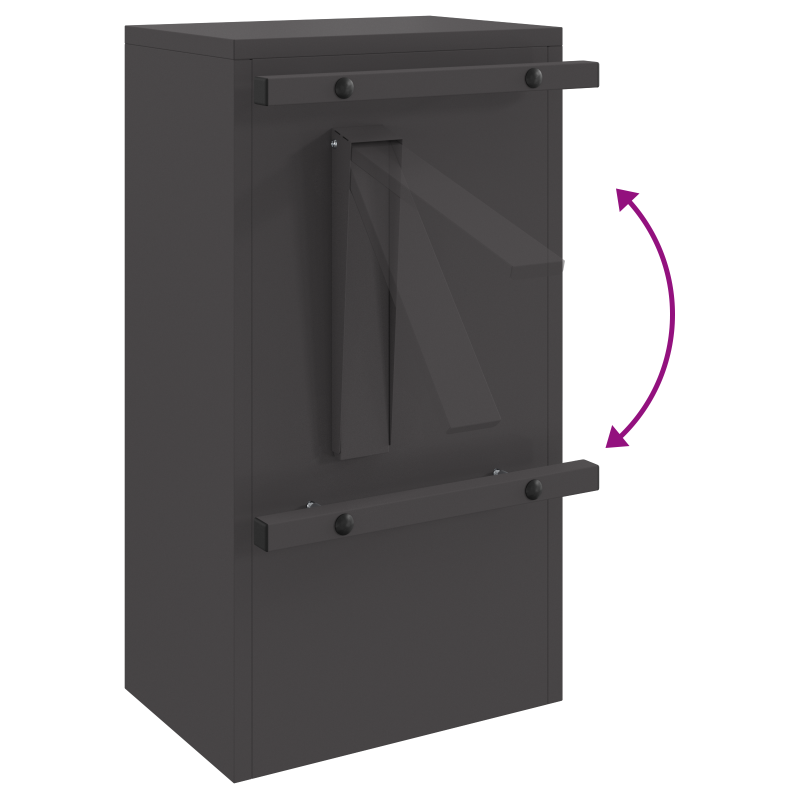 Postaláda fekete 30 x 23 x 55 cm acél