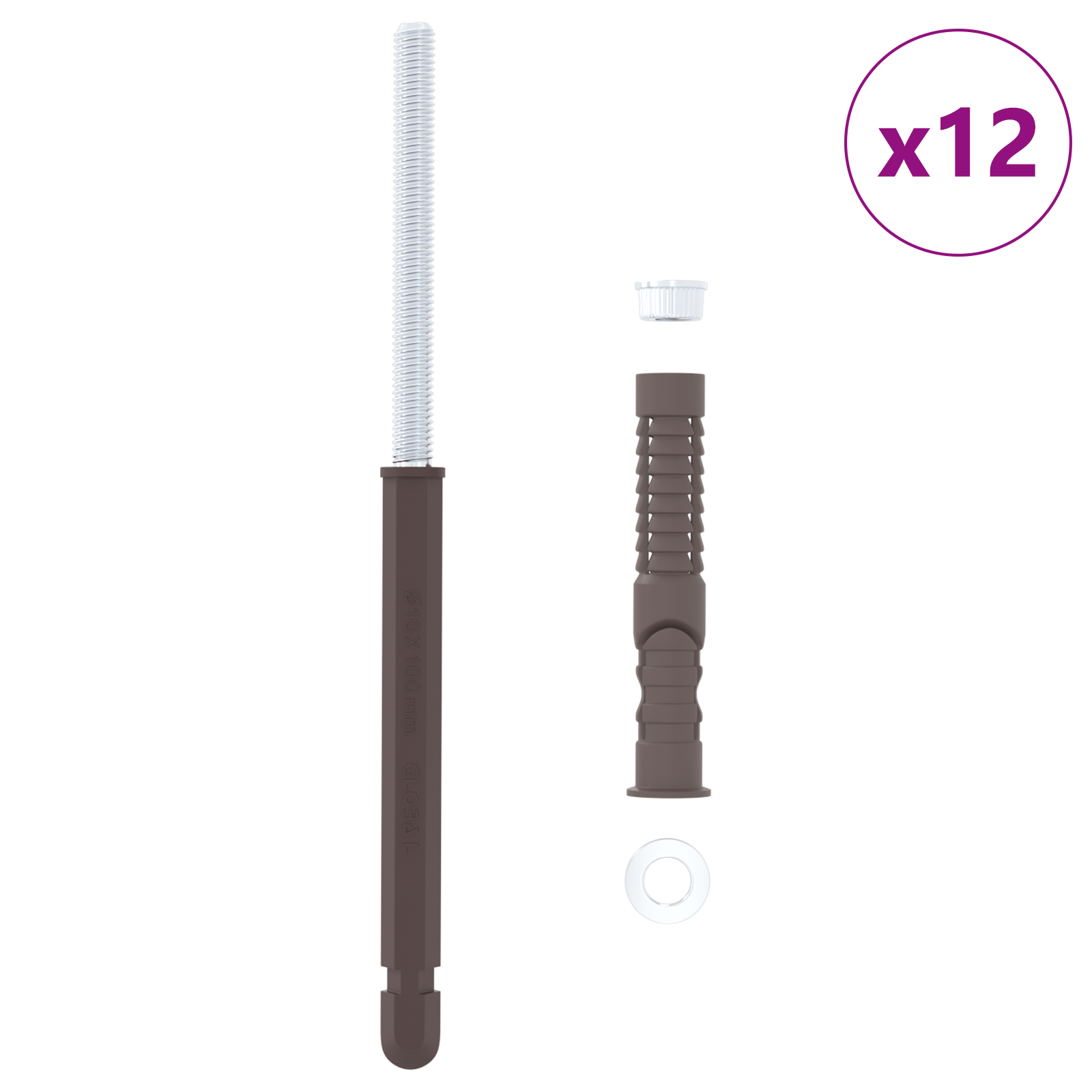 Lebegő polc konzolok 12 pcs barna ø10 x 170 mm acél